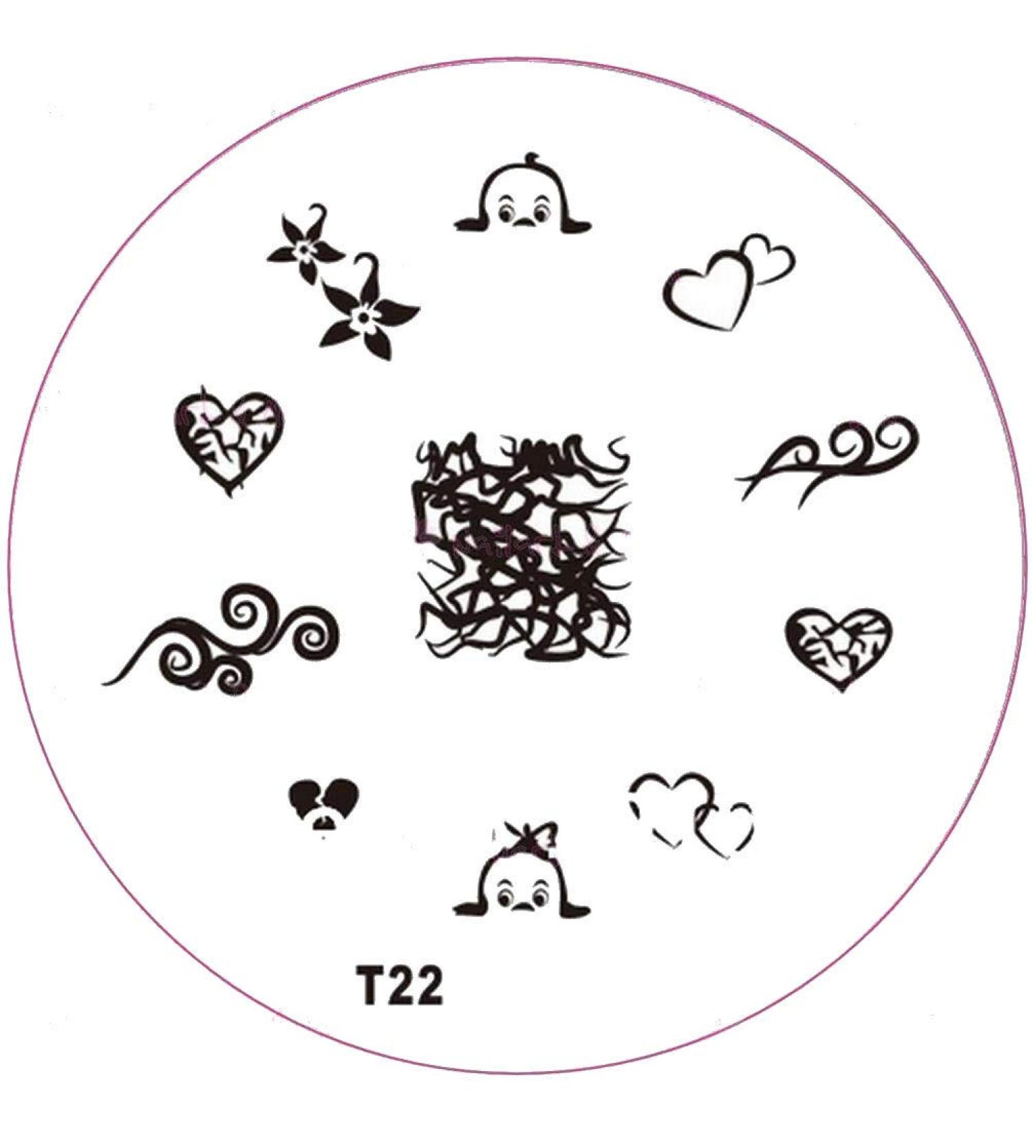 Shop T22 Heart Vine Edge Looker - Premium Stamping Stencil | International Shipping Available - Buy Online on GoSupps.com
