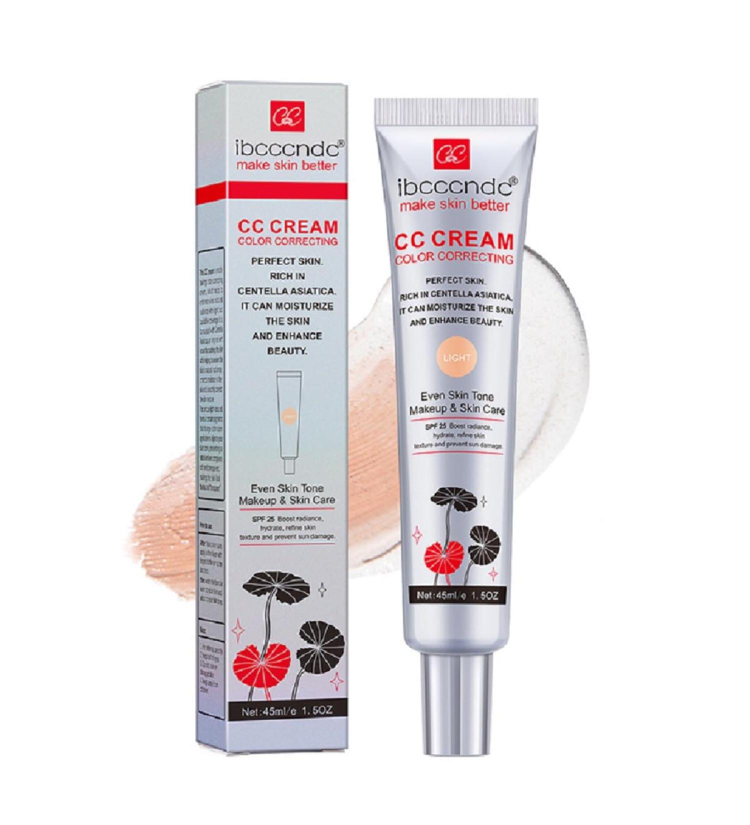 Color Correcting CC Cream with SPF 25 Full-Coverage Foundation Hydrating Serum Refine Skin Texture Avoid Sun Damage (Light 45 ml) Light 1.5 Fl Oz (Pack of 1) - Buy Online on GoSupps.com