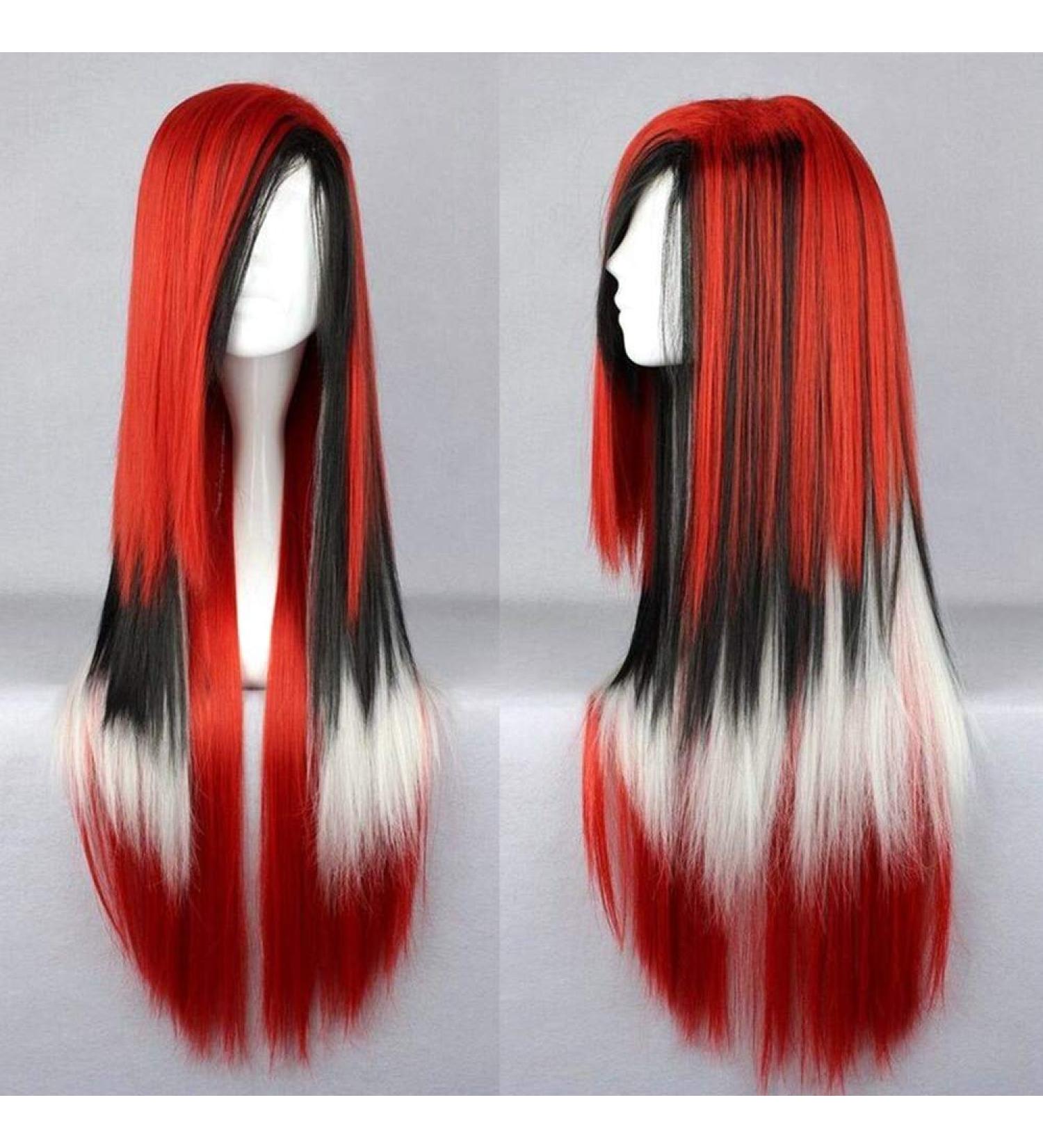 LFMDJF 13 Colors Wavy Women High Temperature Fibric Synthetic Hairpiece Pink Blue Hair Accessories Wigs 28inches T4/27/30 4/30HL