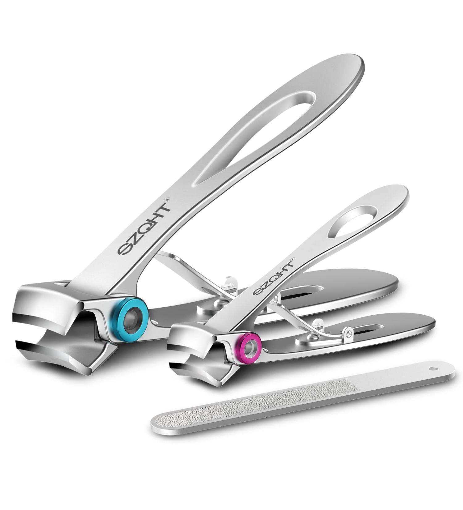 SZQHT Extra Wide Jaw Opening Nail Clippers for Thick Nails - Professional Ingrown Toenail & Fingernail Cutter - Manicure Pedicure Set for Men & Women - Buy Online on GoSupps.com