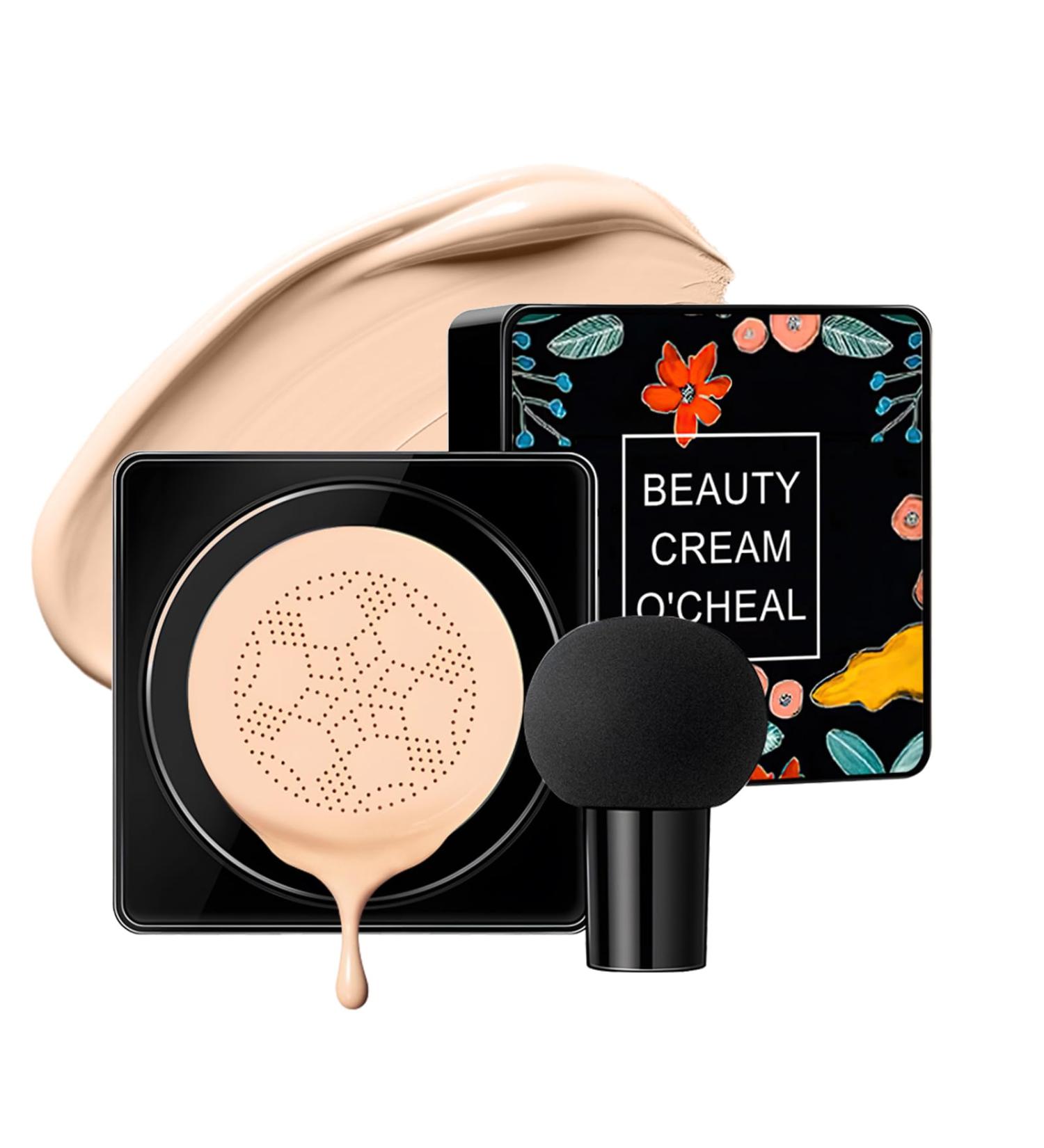 O'CHEAL Mushroom Head Air Cushion CC Cream BB Cream Foundation Cream for Face Makeup Concealer Cushion for Face Comestics Make Up Long-Lasting Cushion Compact 01#IVROY - Buy Online on GoSupps.com