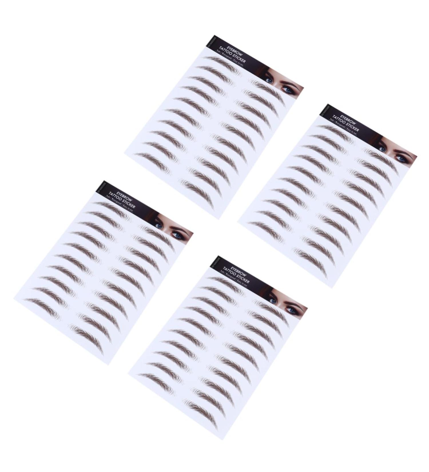 WOONEKY 4pcs Eyebrow Stickers Eyebrow Transfers Stickers 6d Hair Water Transfer Paper with Soy Ink Tool - Buy Online on GoSupps.com