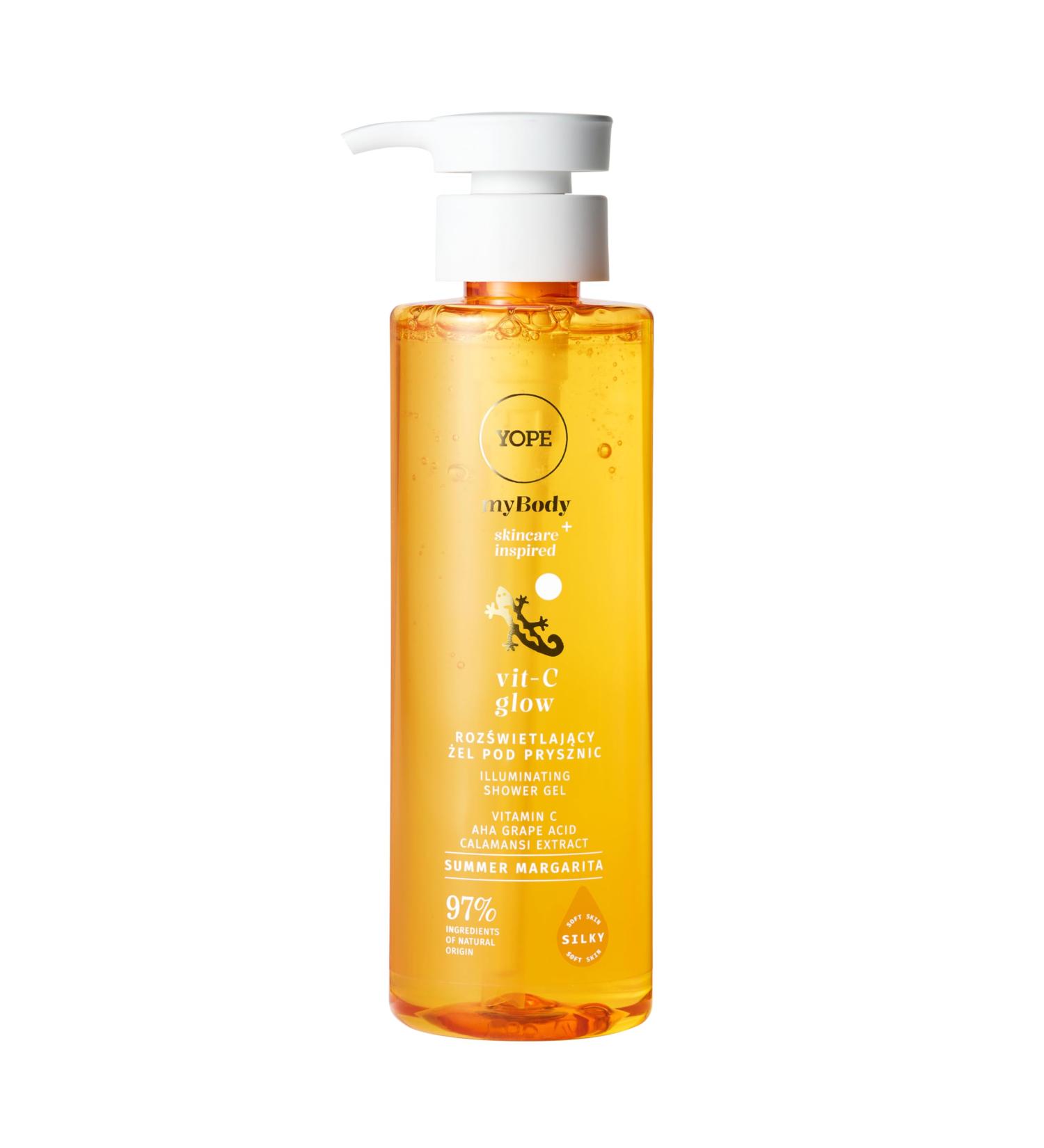  Yope YOPE Illuminating Shower Gel with Vitamin C Aha Acid Regenerated 97% Natural Ingredients Vegan Orange Peach Lemon Scent 300 ml - Buy Online on GoSupps.com