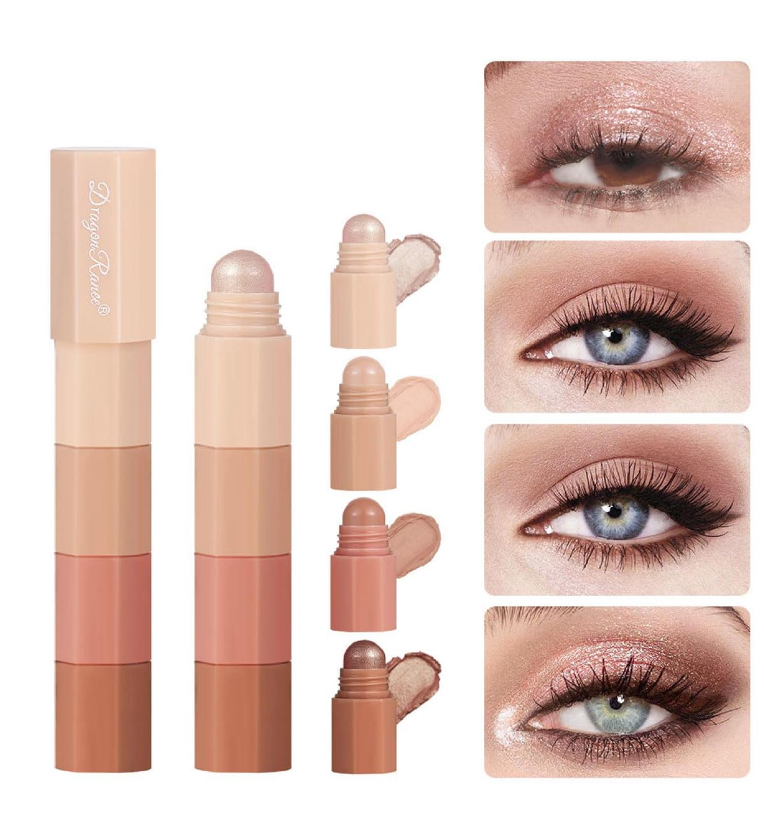 4 Colour Eyeshadow Pencil Eyeshadow Pencil Cream Stick Matte & Shimmer Eyeshadow Set Waterproof Glitter Eyeshadow Face & Eye Highlighter Pen for Long Lasting (B) - Buy Online on GoSupps.com