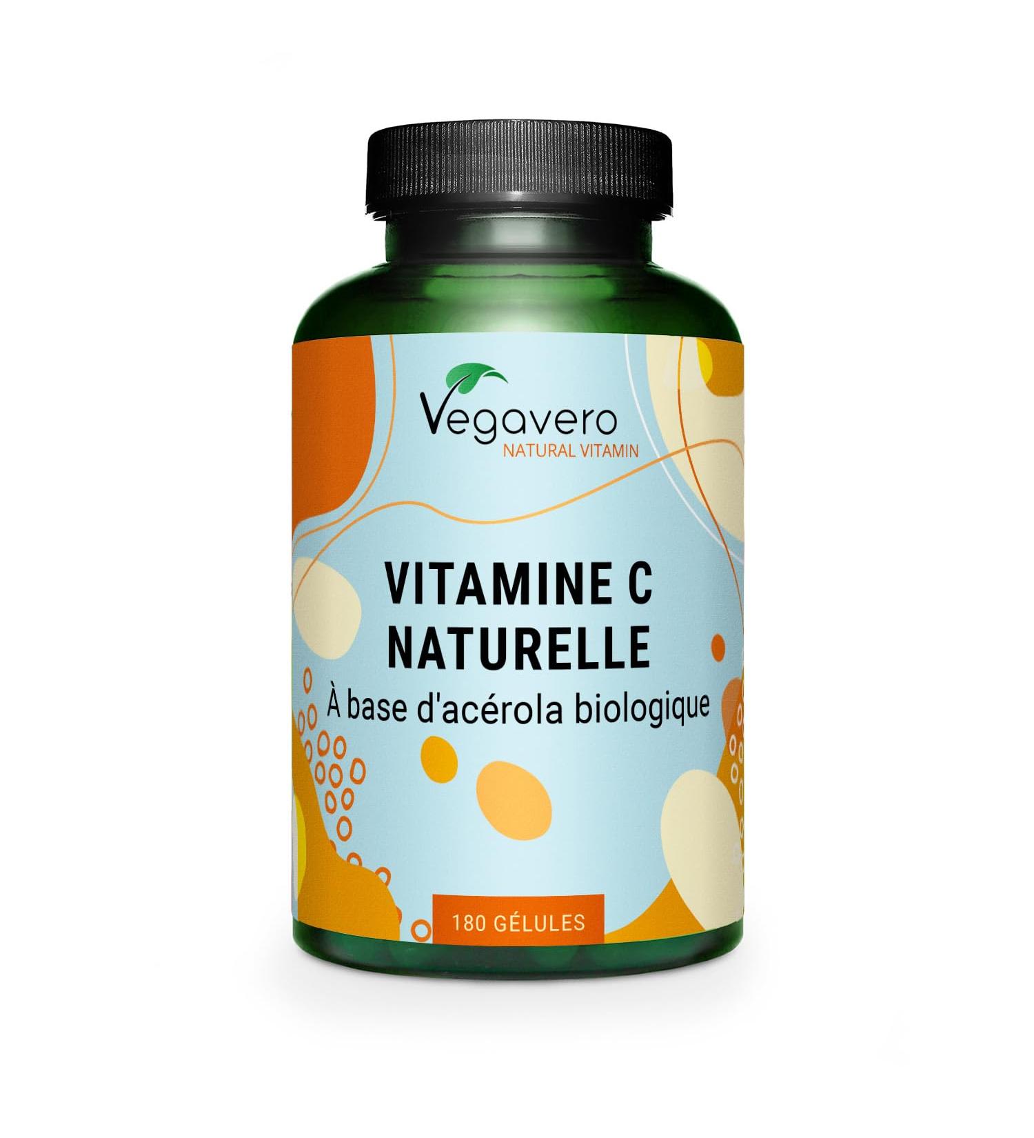 Acerola Vitamine C BIO Vegavero | UNIQUE : 100% NATURELLE - Sans Additifs | Extraction en FRANCE | 180 G lules | 1060 mg d Extrait Par Dose | VEGAN - Buy Online on GoSupps.com