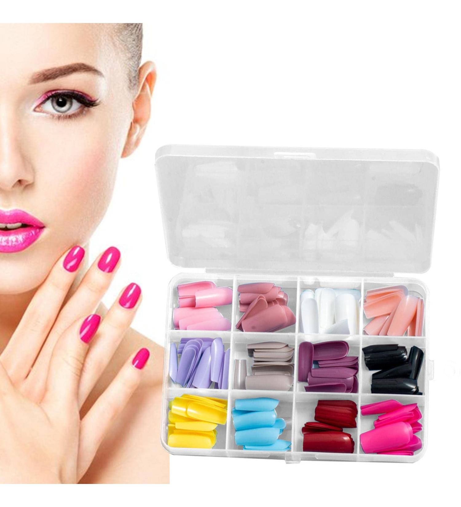 Short Nails Multi Colors and Styles Long Short Fake Nails Full - Easy to Use and Portable Ballerina Coffin Press on Nails for Sritob Glossy Medium Rectangular - Buy Online on GoSupps.com