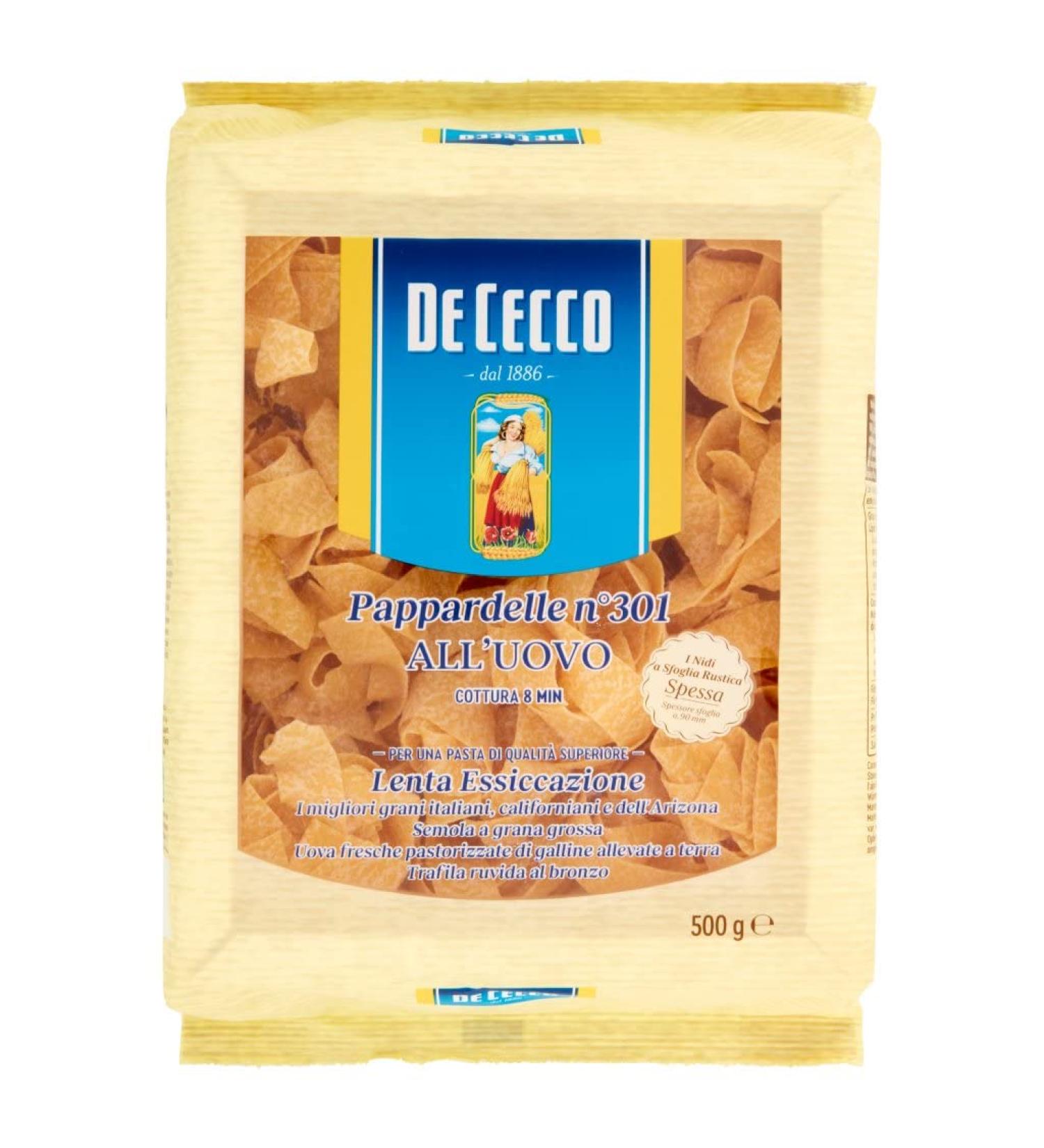  Italian Gourmet E.R. De Cecco Pappardelle No. 301 with Egg Pack of 5 pasta with eggs 500g + Italian Gourmet Polpa 500g - Buy Online on GoSupps.com