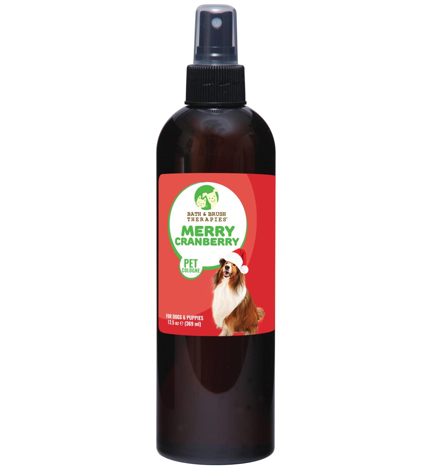 Bath & Brush Therapies Merry Cranberry Pet Cologne 12.5 oz | Long-Lasting Odor Eliminator for Dogs | Cruelty-Free, Paraben-Free, Biodegradable | Made in USA - Buy Online on GoSupps.com