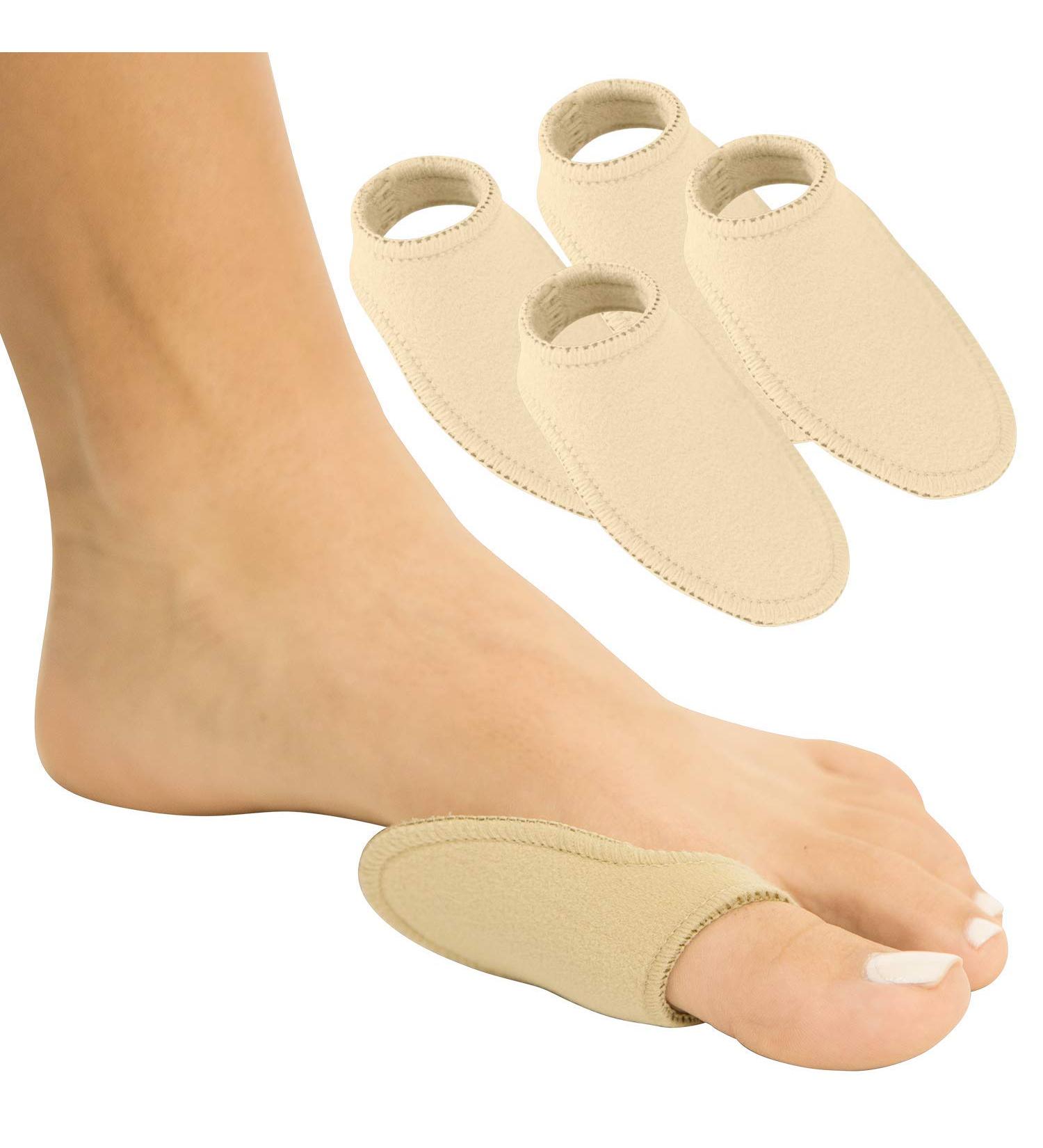 VIVEsole Bunion Cushions for Women (4 Pack) - Pain Relief & Toe Separation - Hallux Valgus Spacer Pads - Orthopedic Support for Protection & Prevention - Beige - Buy Online on GoSupps.com