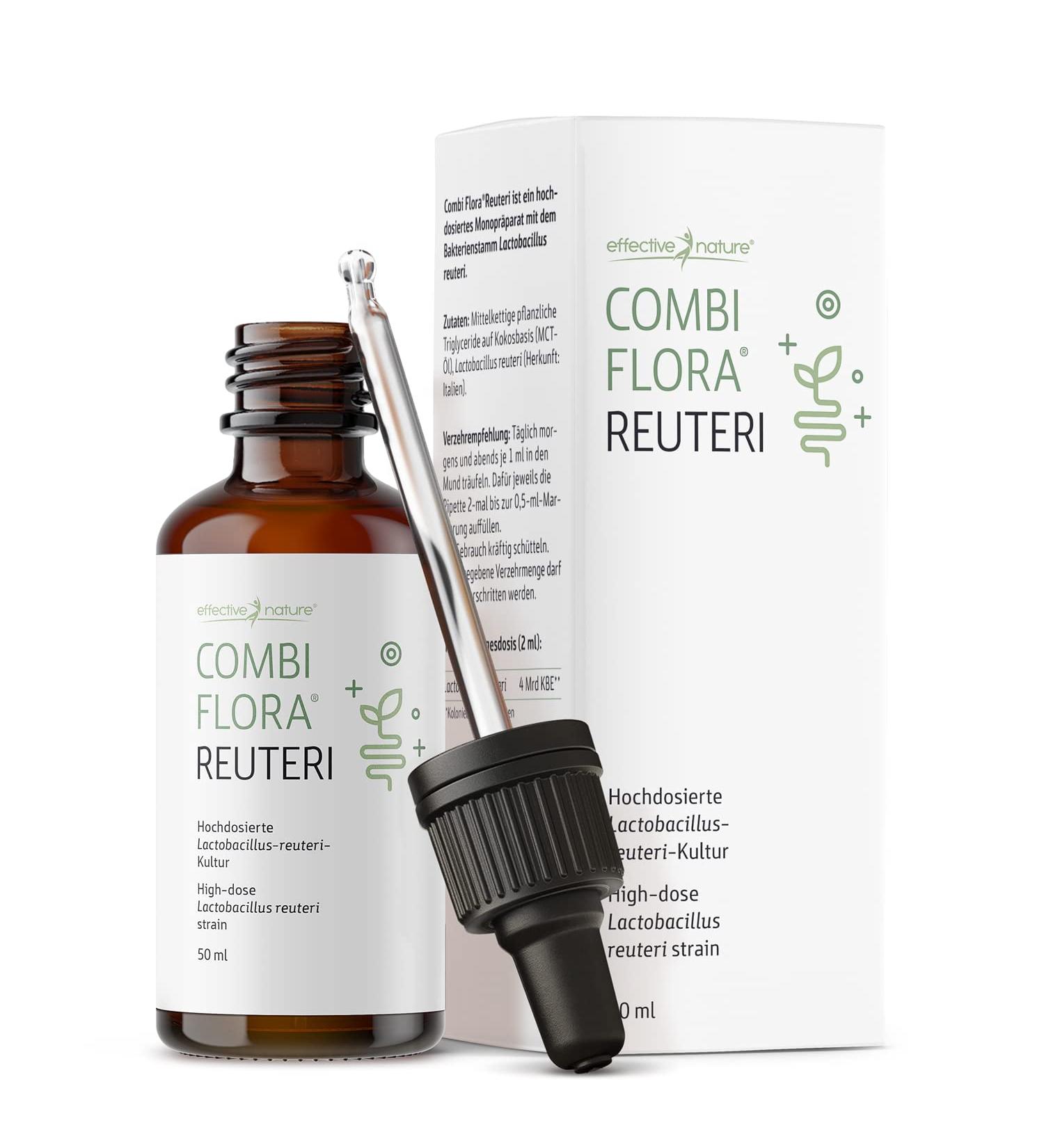 Effective Nature Combi Flora Reuteri 50 ml - High-Dosage Lactobacillus Reuteri with Easy Pipette for Optimal Gut Health - Buy Online on GoSupps.com