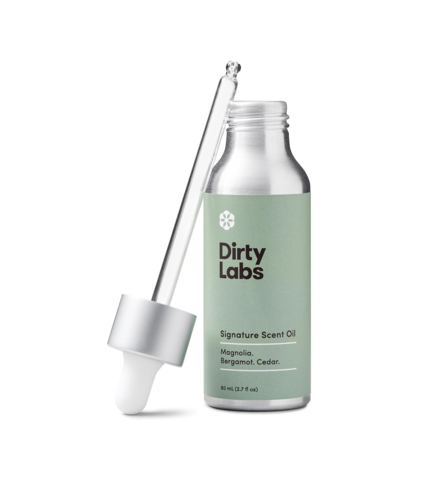 Dirty Labs Signature Scent Laundry Fragrance Oil Magnolia Bergamot & Cedar Blend | 80mL Hypoallergenic Scent Booster with Glass Dropper - Buy Online on GoSupps.com