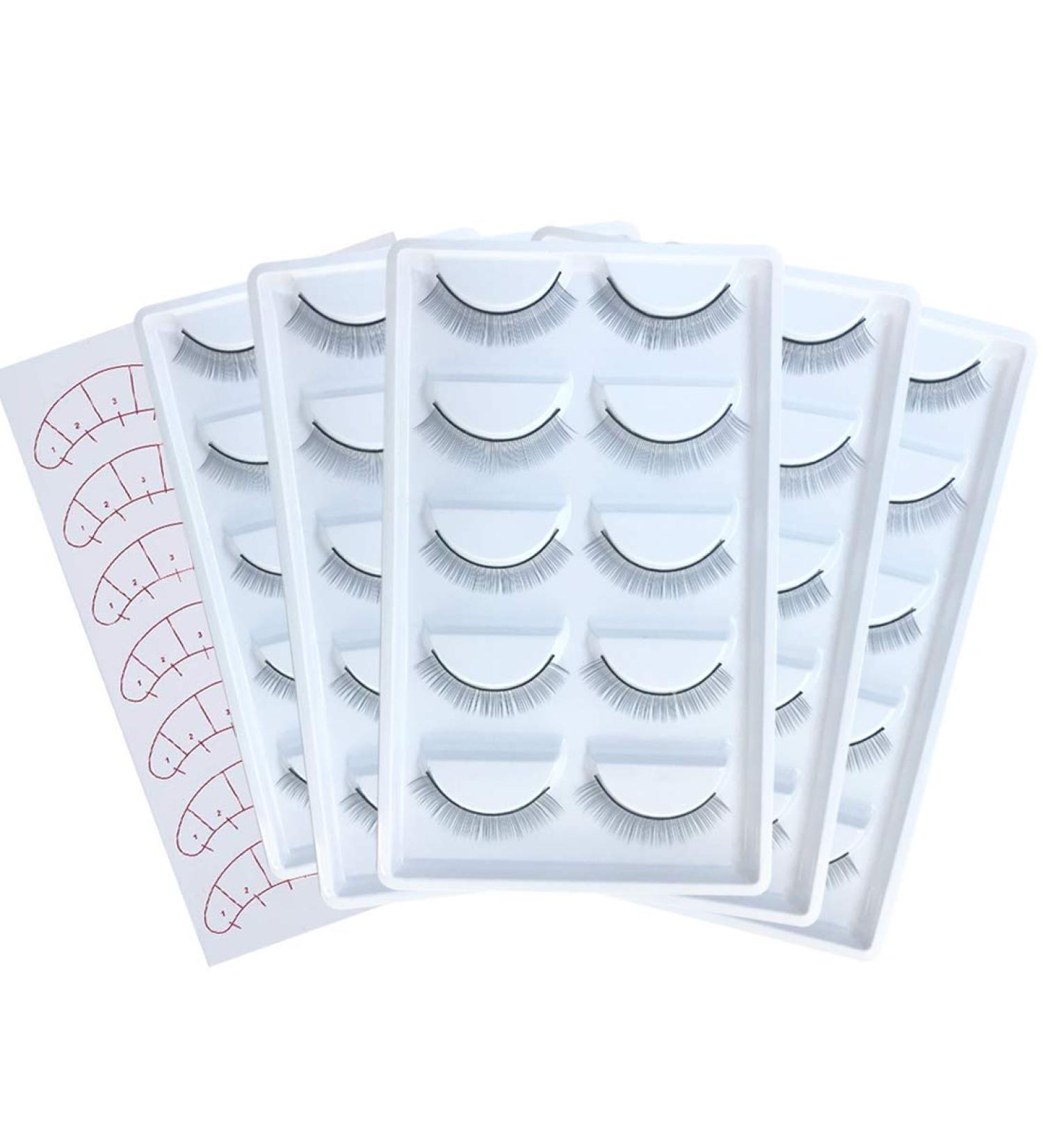 OBEYA 25 Pairs Practice Lashes for Eyelash Extensions - Self-Adhesive Training Strips and Supplies - Buy Online on GoSupps.com