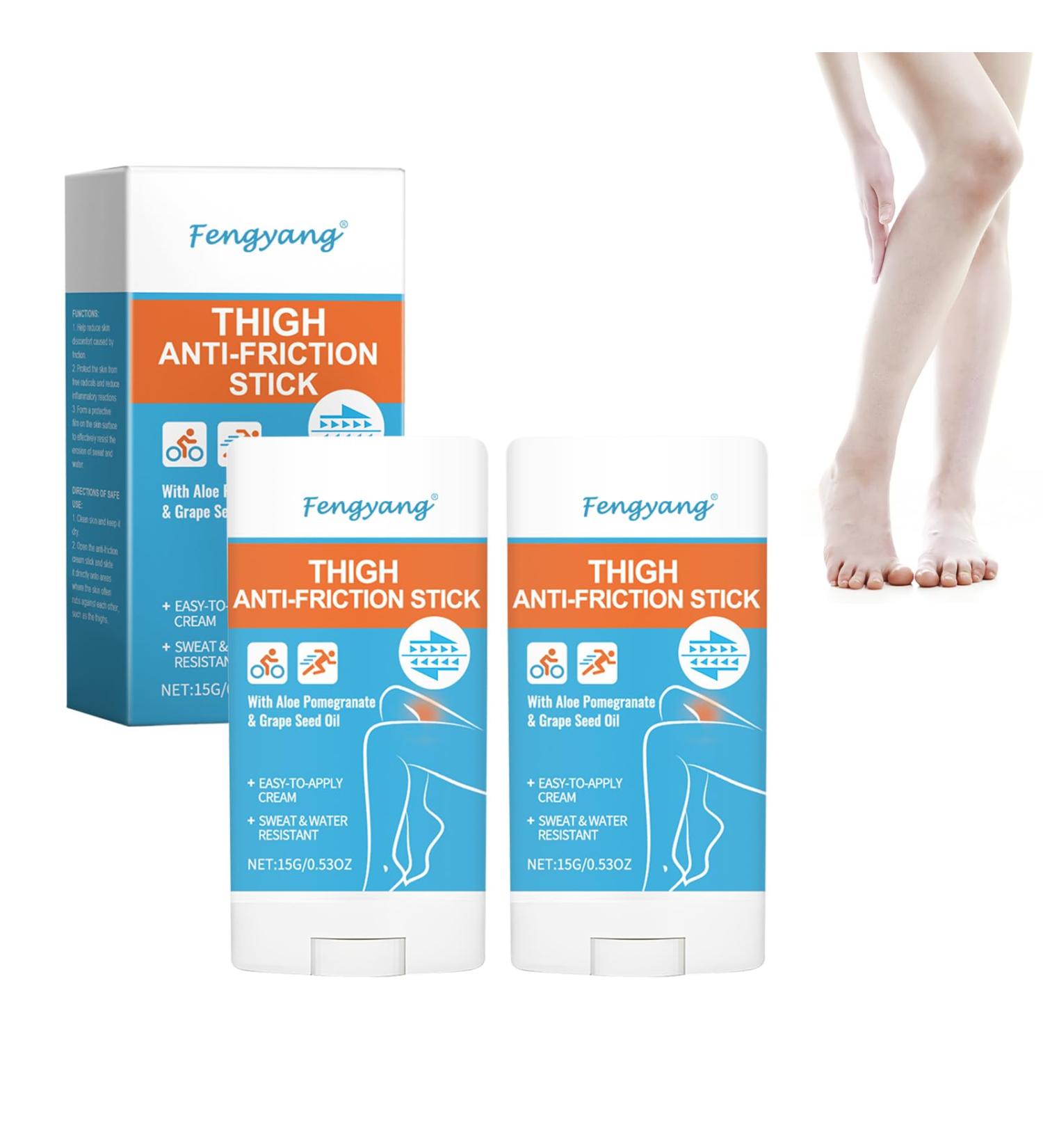  Fengyang Fengyang Set of 2 Anti-Chafing Sticks Anti-Chafing Stick Anti-Chafing Cream for Thighs Waterproof Thigh Chafing Prevention (Flat) - Buy Online on GoSupps.com