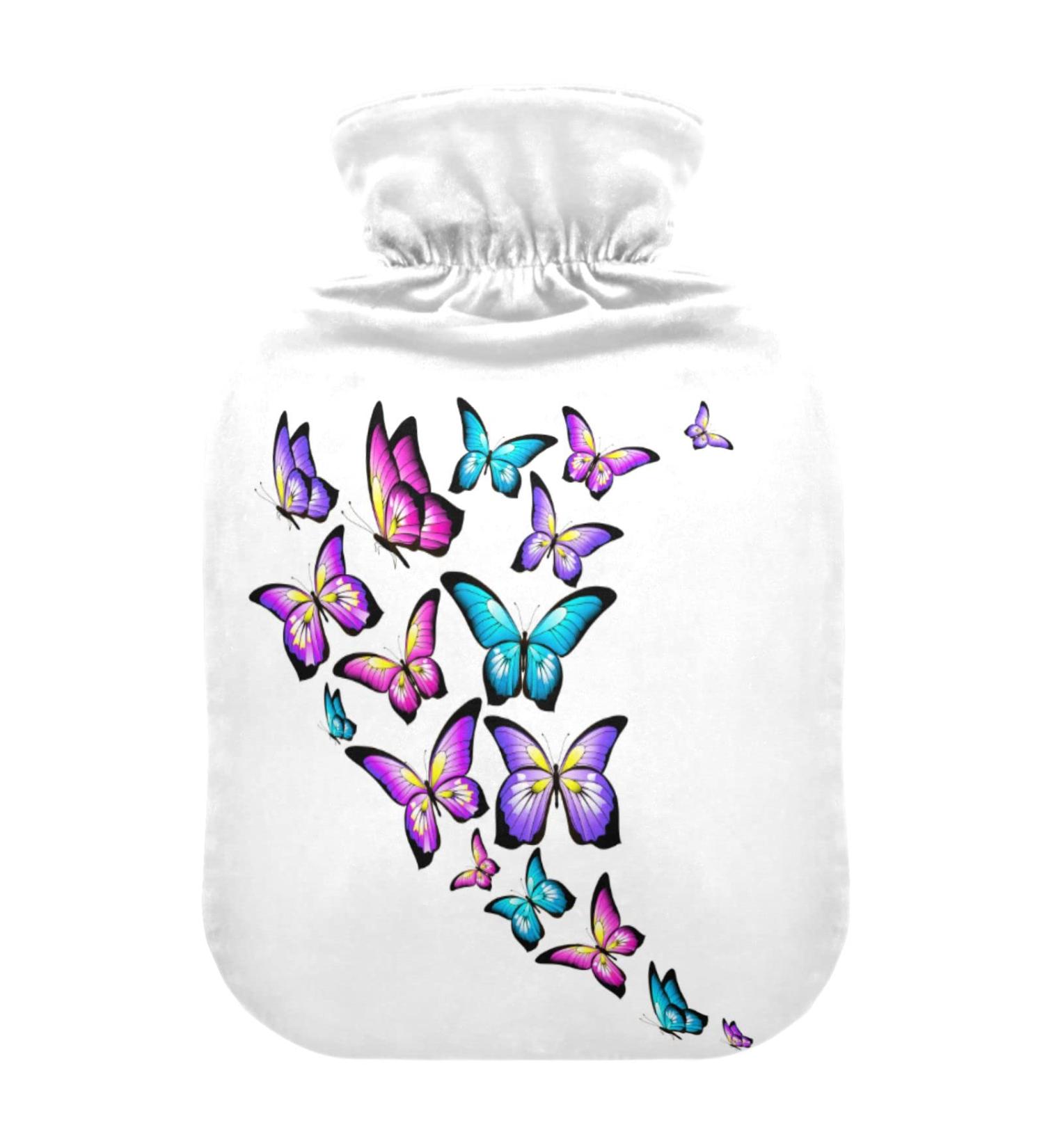 Durable 2L Heat Bottle - Butterfly Pattern Warm-Up Bag for Pain Relief | Ideal for Hands Feet Shoulders & Cramps - International Shipping Available - Buy Online on GoSupps.com