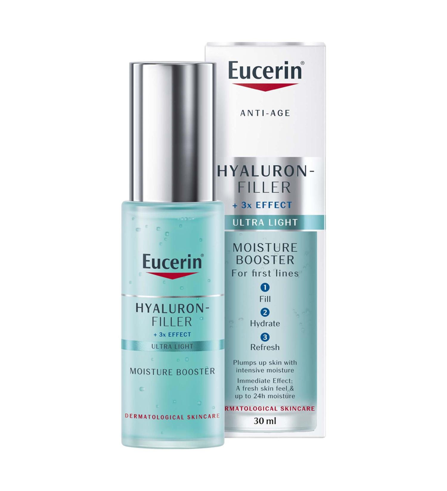 Eucerin Hyaluron Filler Moisture Booster Gel Ultra-light and Refreshing For All Skin Types Including Sensitive Skin 30ml - Buy Online on GoSupps.com