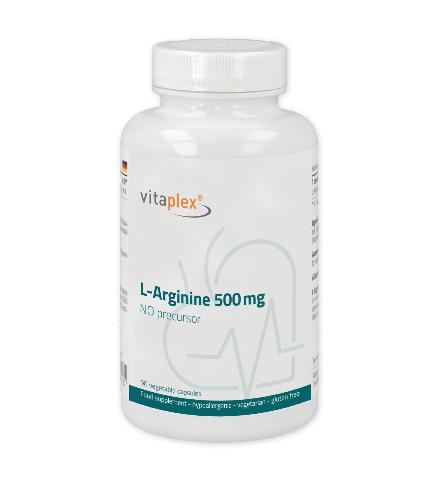 Vitaplex L-Arginine 500mg Capsules - High Dose Amino Acid Complex for Enhanced Workout & Fitness | 90 Tablets - International Shipping - Buy Online on GoSupps.com