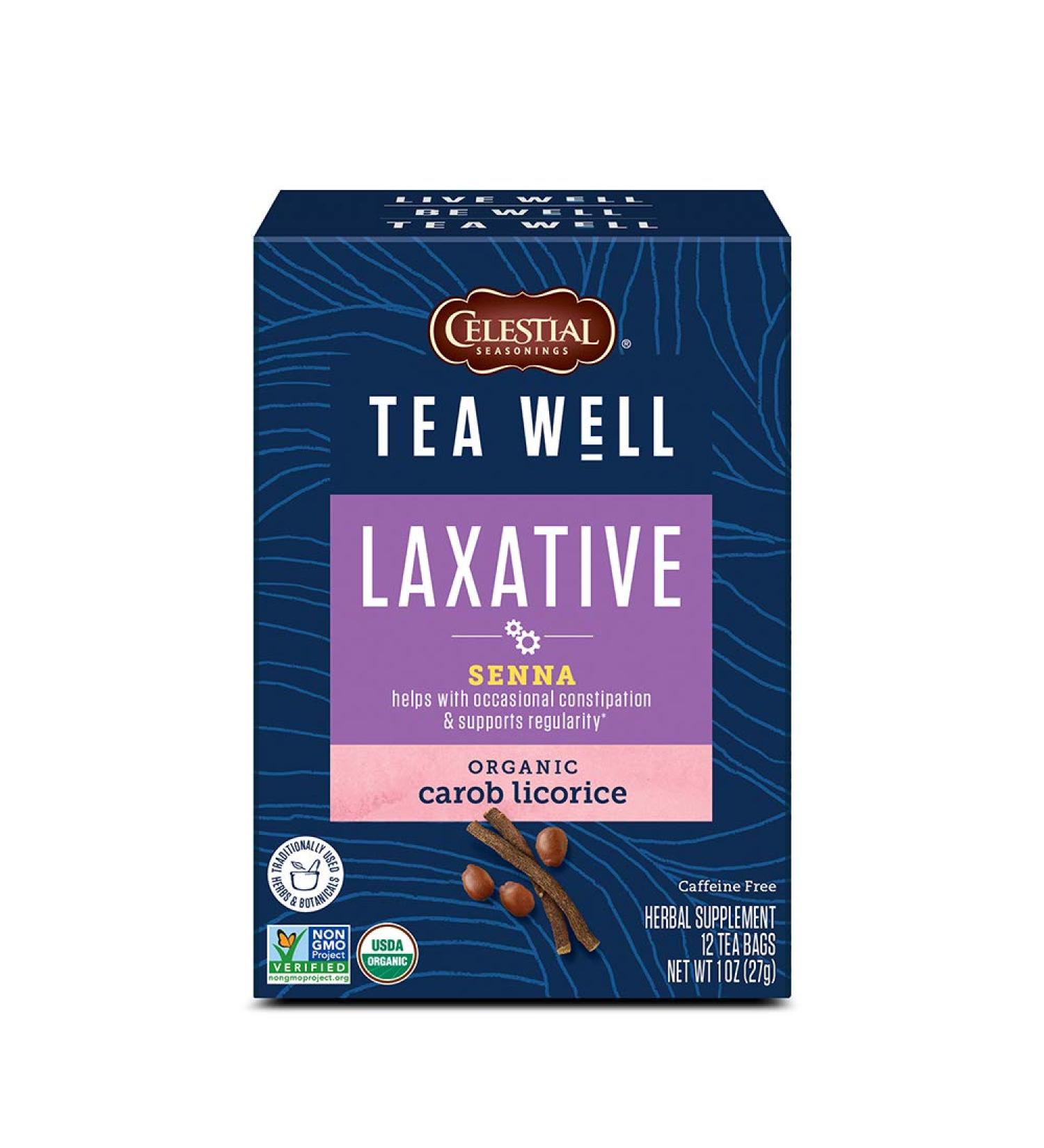 Celestial Seasonings Senna Laxative Tea - Organic Carob & Licorice, Caffeine-Free, 12 Bags - Buy Online on GoSupps.com