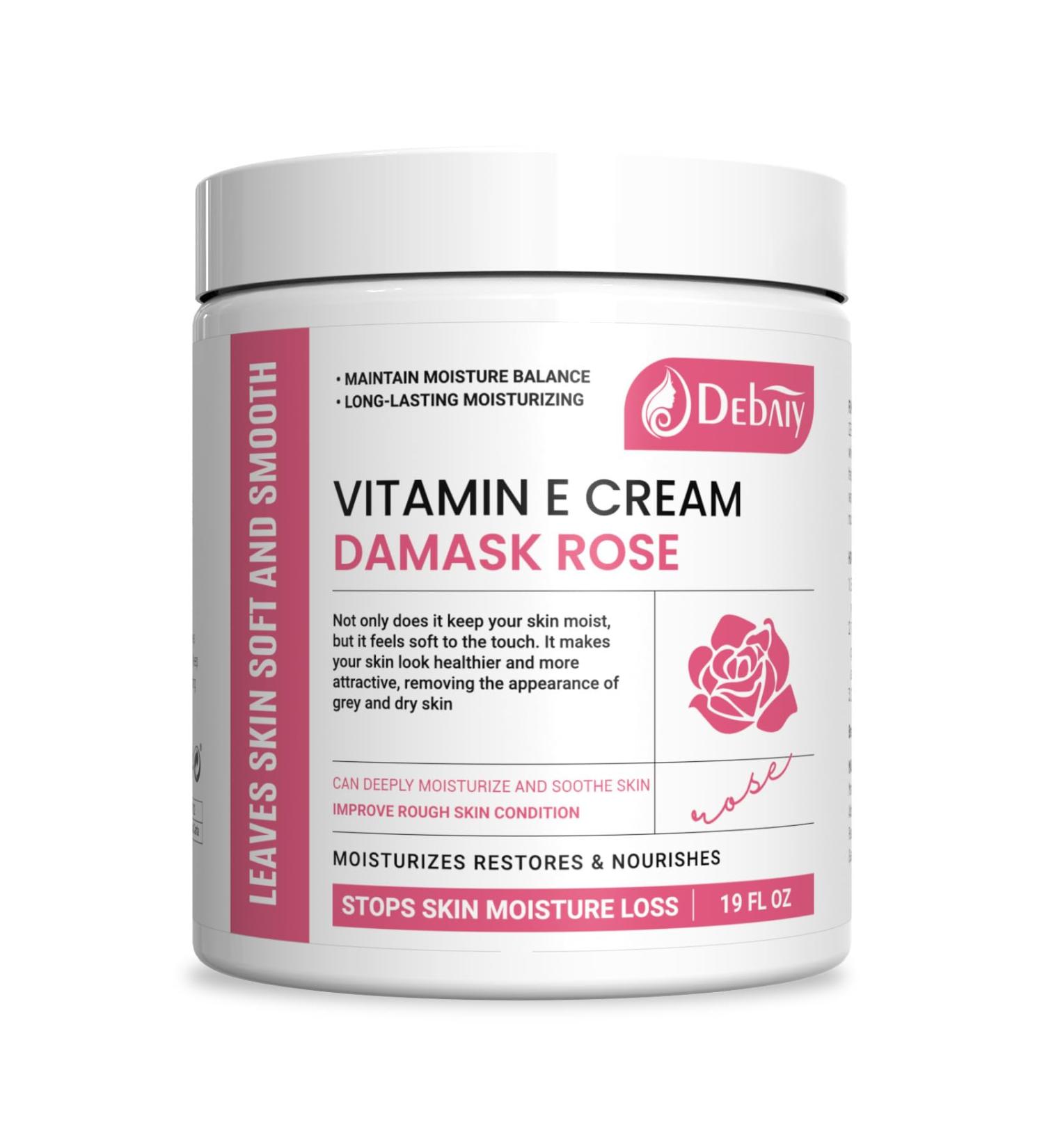 Damascus Rose Vitamin E Hydration Cream - Gentle Face & Body Moisturizer (19FL.OZ) - Best Hydrating Cream for All Skin Types - Buy Online on GoSupps.com