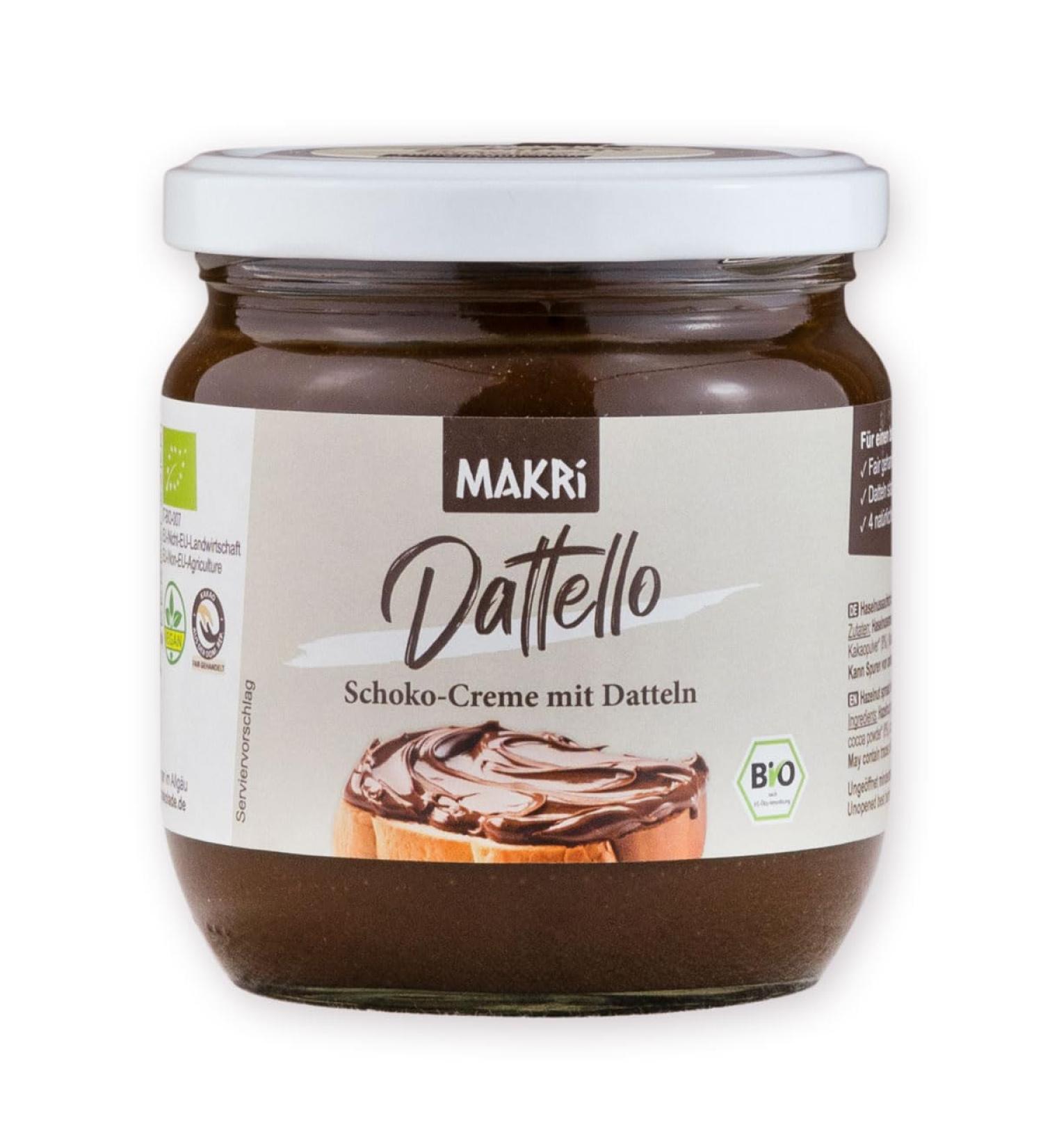 Dattello Organic Chocolate Hazelnut Spread - Vegan No Refined Sugar 400g (3 Jars) | MAKRi - International Shipping - Buy Online on GoSupps.com