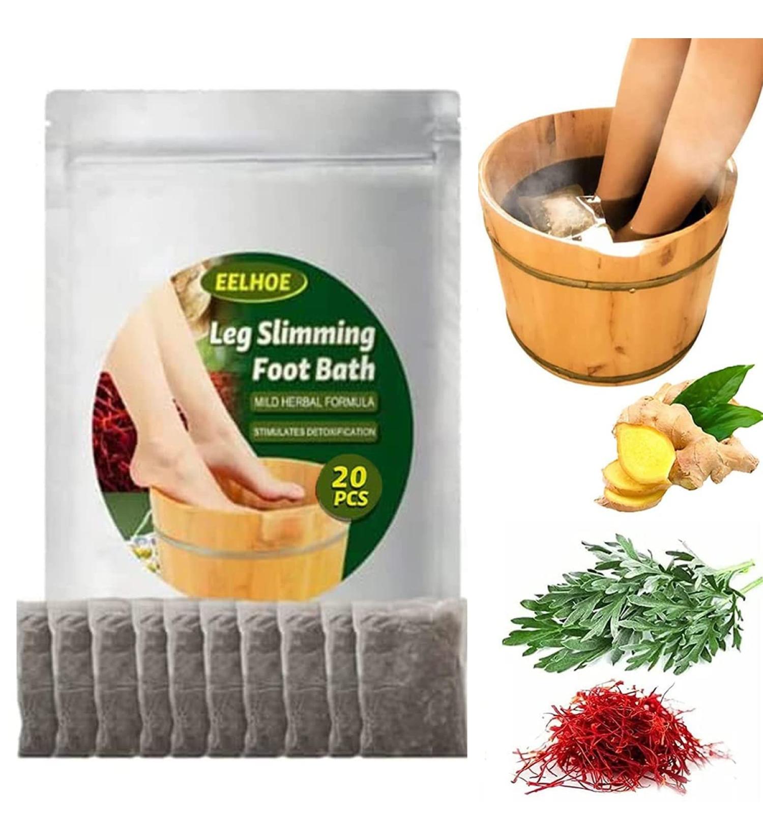 20PCS Lymphatic Drainage Ginger Foot Leg Slimming & Relaxation Foot Bath Bags - Foot Reflexology Spa Massage - Buy Online on GoSupps.com