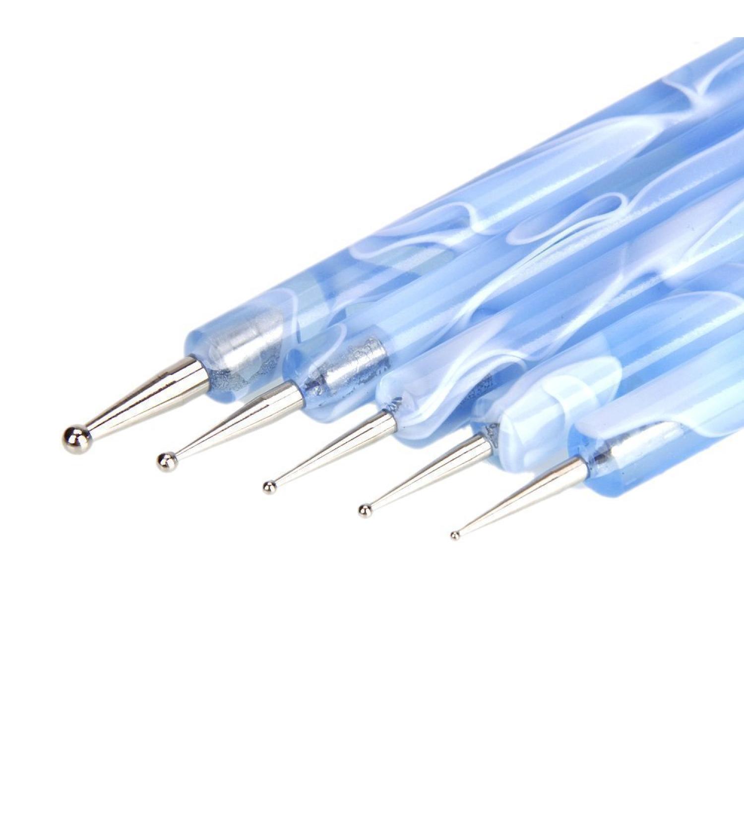 759SHOP 5pcs Blue Double Ended Nail Art Tools - Dotting & Marbleizing Pen Set for Manicure & Pedicure - Buy Online on GoSupps.com