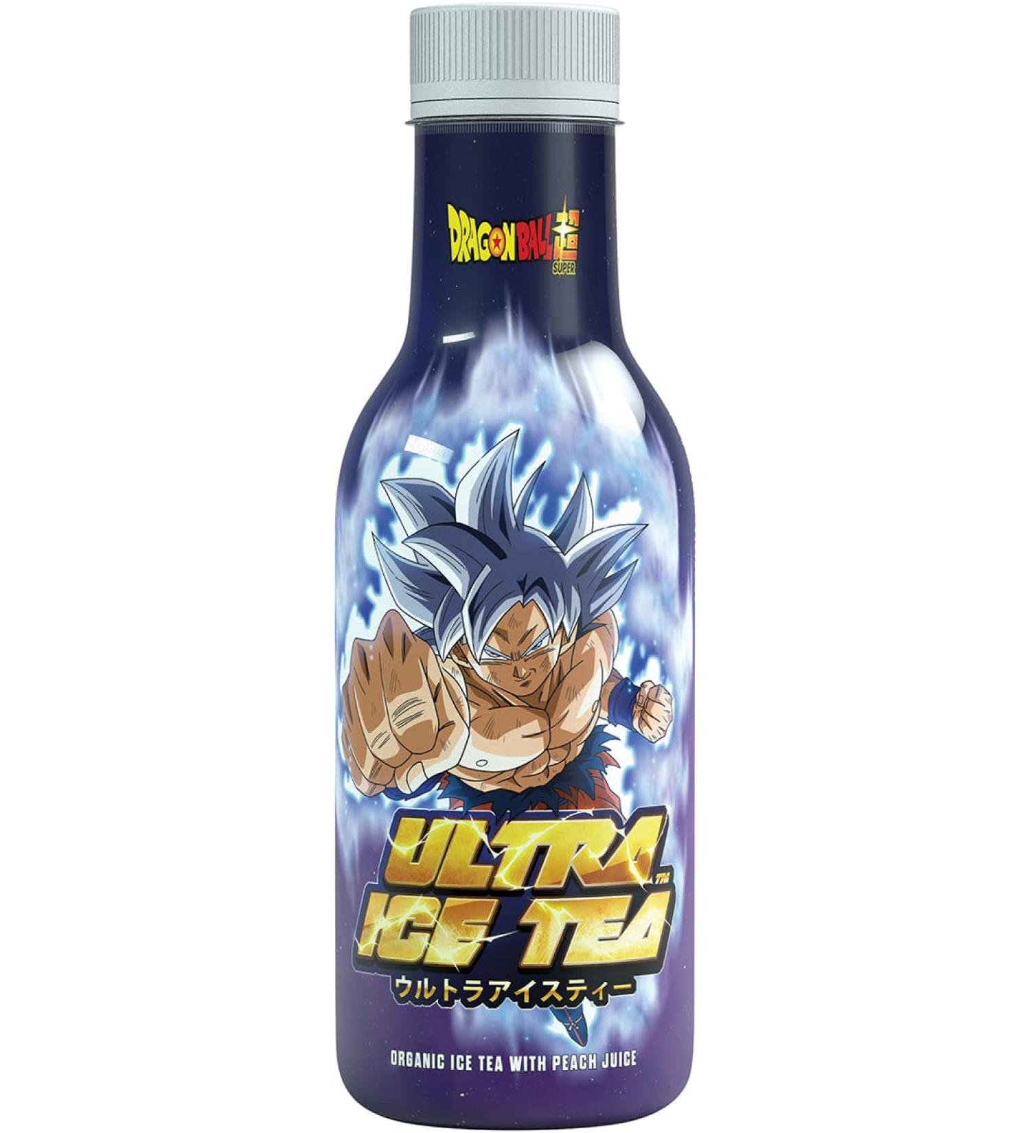 Ultra Ice Tea Bio Vegan Black Tea - Refreshing Peach Drink with Son Goku - 500ml | International Shipping - Buy Online on GoSupps.com