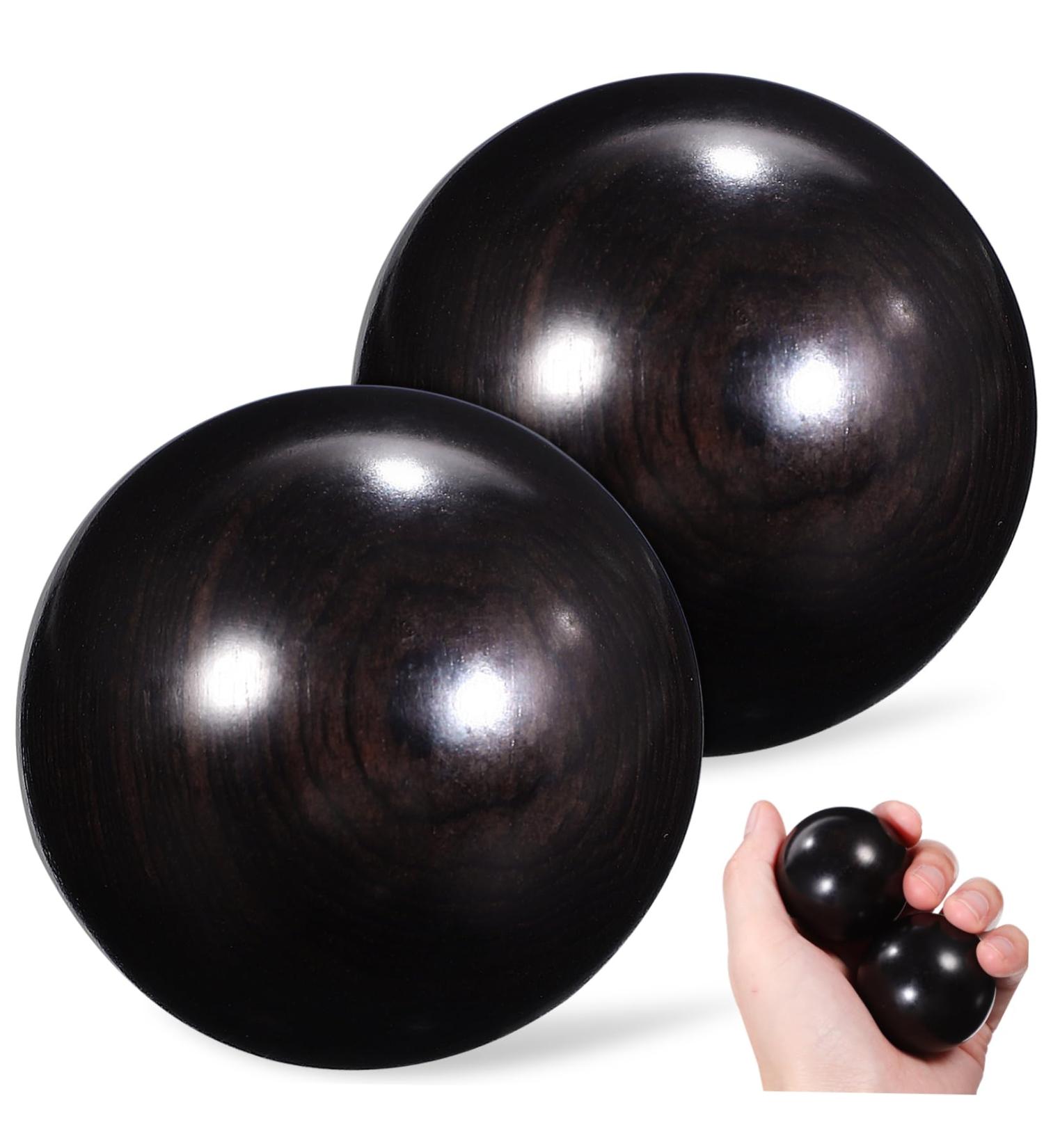Beaupretty 8 STK Chinese Massage Balls - Hand Exercise Stress Relief Device | Wooden Hand Carved Rosewood - Buy Online on GoSupps.com