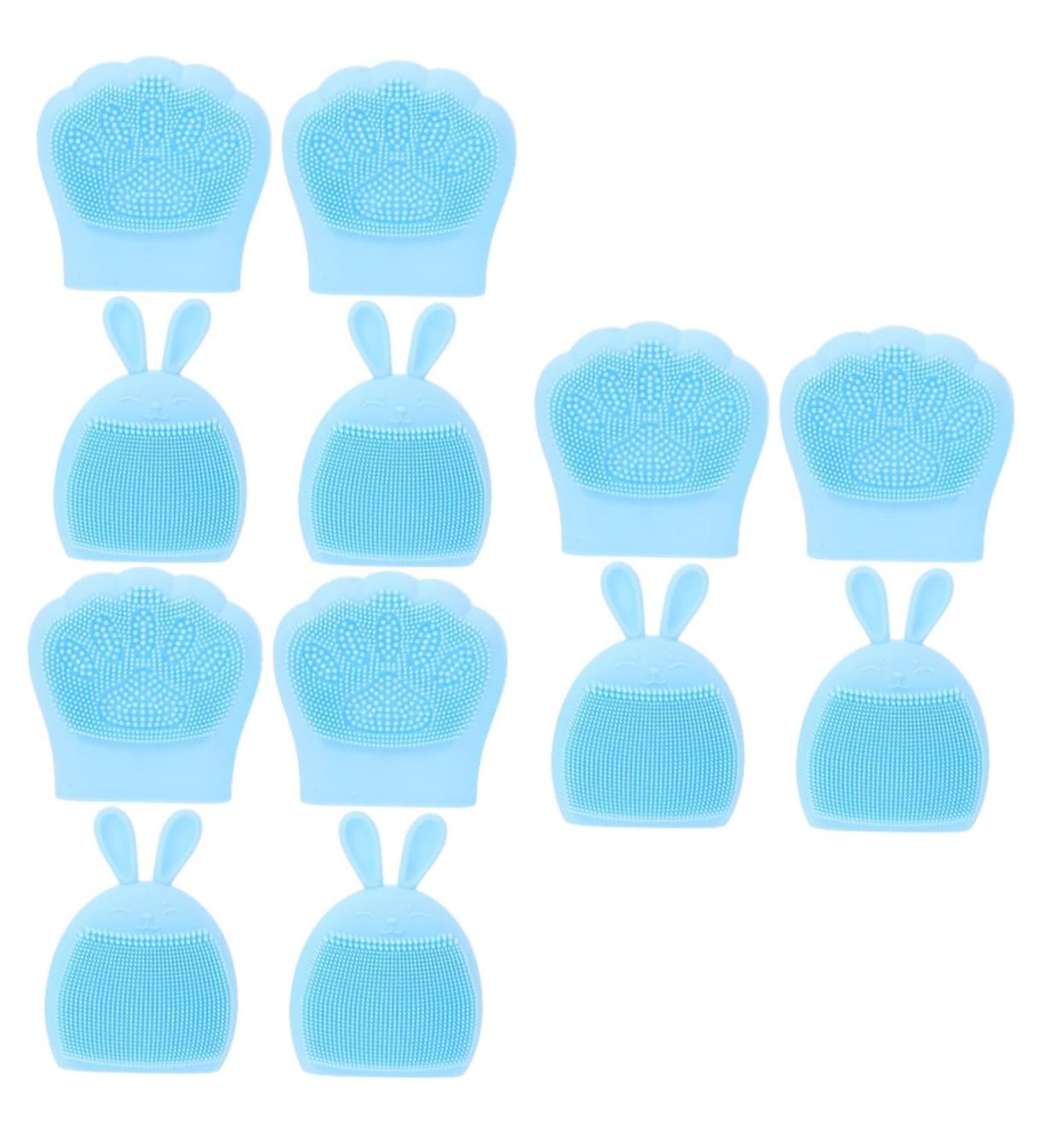 FOMIYES 12 Pcs Rabbit Ears Facial Brush Facial Cleaning Pad Exfoliator Brush Facial Cleansing Brush Facial Cleaning Brush Facial Massager Silicone Brush Pore Brush Silica Gel Miss Face Light Bluex3pcs 7.5x7.5cmx3pcs - Buy Online on GoSupps.com