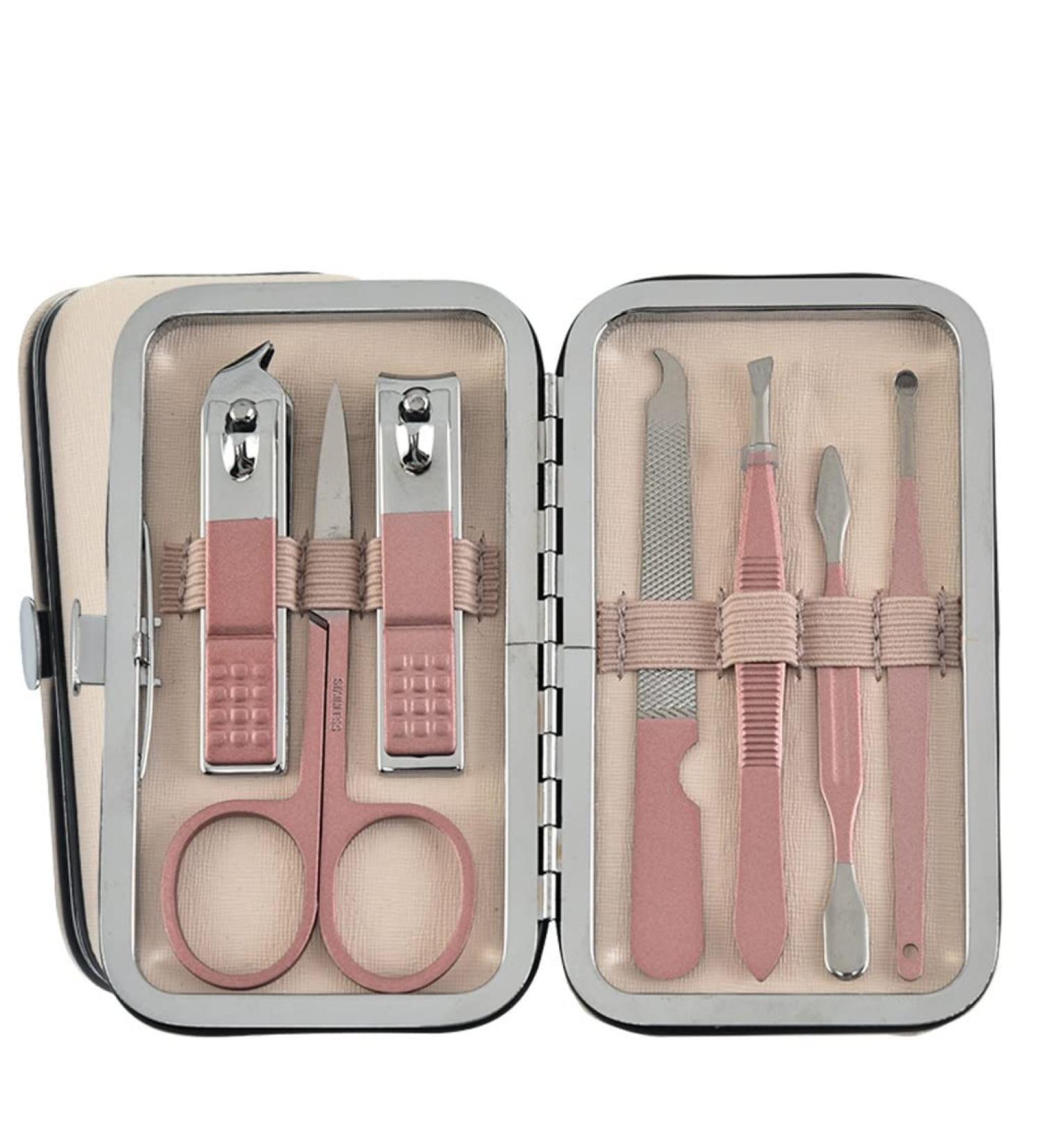Nail Clippers Set 7-Piece Nail Clipper Set Stainless Steel Nail Clippers Nail Clipper Set for Women Suitable for Outdoor Travel Tool Set Rose Gold Pink - Buy Online on GoSupps.com