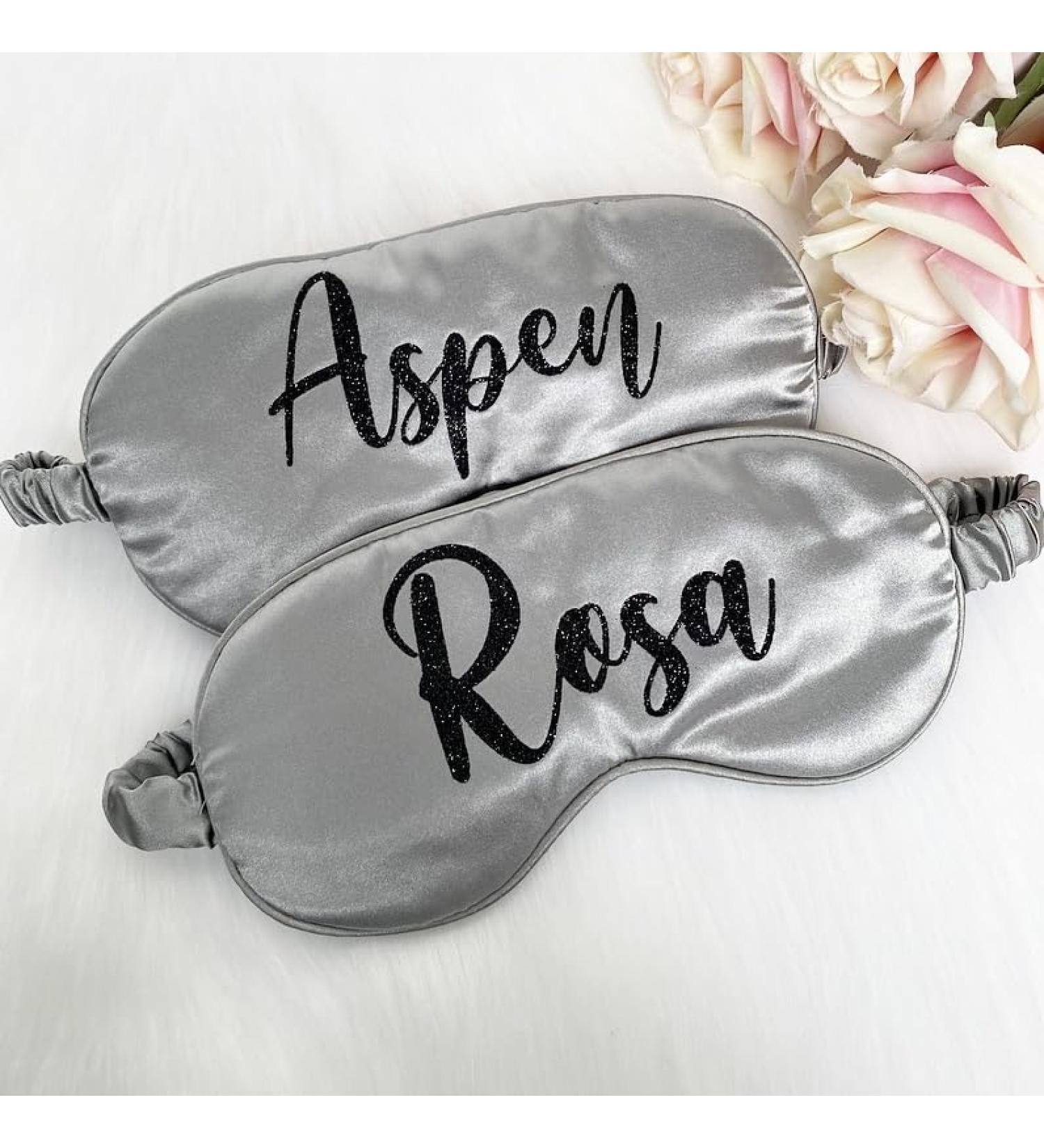 Personalised Sleep Silk Satin Eye Mask Custom Any Name Rest Sleeping Relaxing Mask Gift for Her Mothers Day Birthday Bridesmaid Hen Bridal Christmas Gift Party Favours Present HUNYLONDON (Grey) - Buy Online on GoSupps.com
