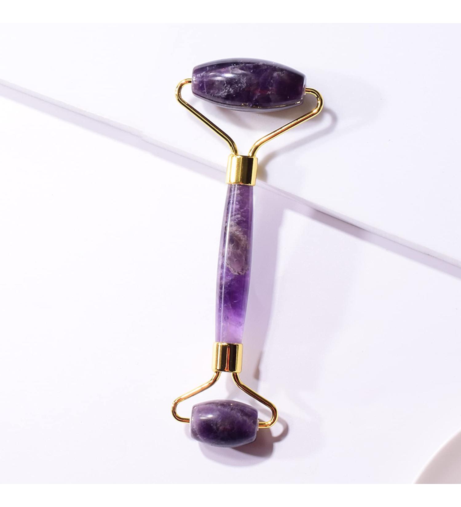 ESBANT Amethyst Massager Natural Stone Facial Roller Gua Sha Tool Set Scraping Crystal Massage 1pc zhimo