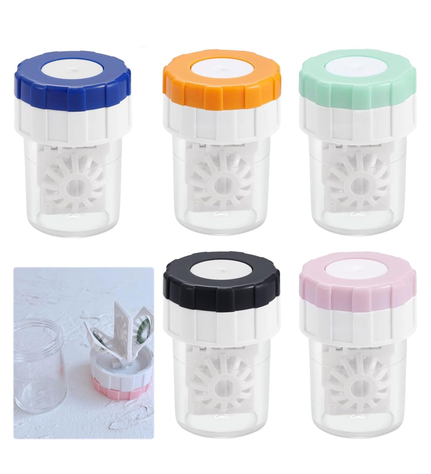 kuryt Contact Lens Cases Barrel 5 Pcs Colorful Contact Lens Cases Manually Rotating Contact Lens Cleaning Container Crazy Contact Lenses Case Box Effectively Remove Dirt from Contact Lenses - Buy Online on GoSupps.com