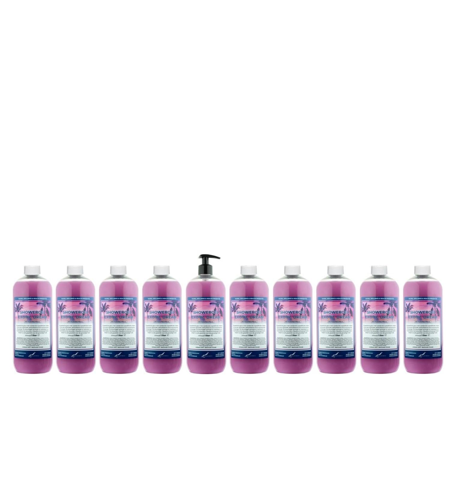 Claudius Showergel Exotic Dream 10 x 1 liter met 1 pomp transparant