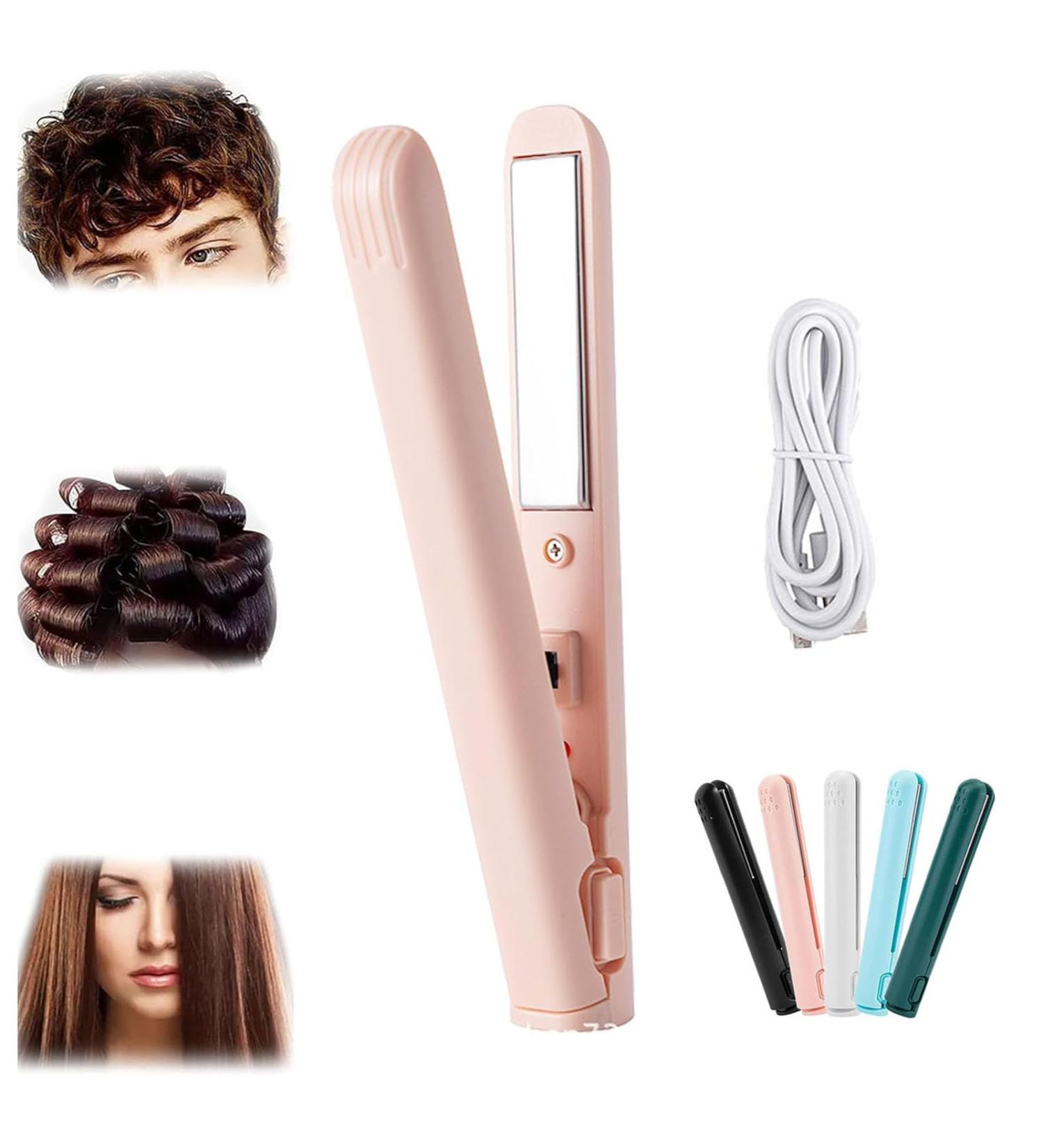 Mini Dual-Purpose Curling Iron ceramic Mini Hair Curler Mini Curling Iron for Short Hair 2 In 1 Mini Curling Wand Curling and Straightening Iron Hair Straightener Curling Iron (C) - Buy Online on GoSupps.com