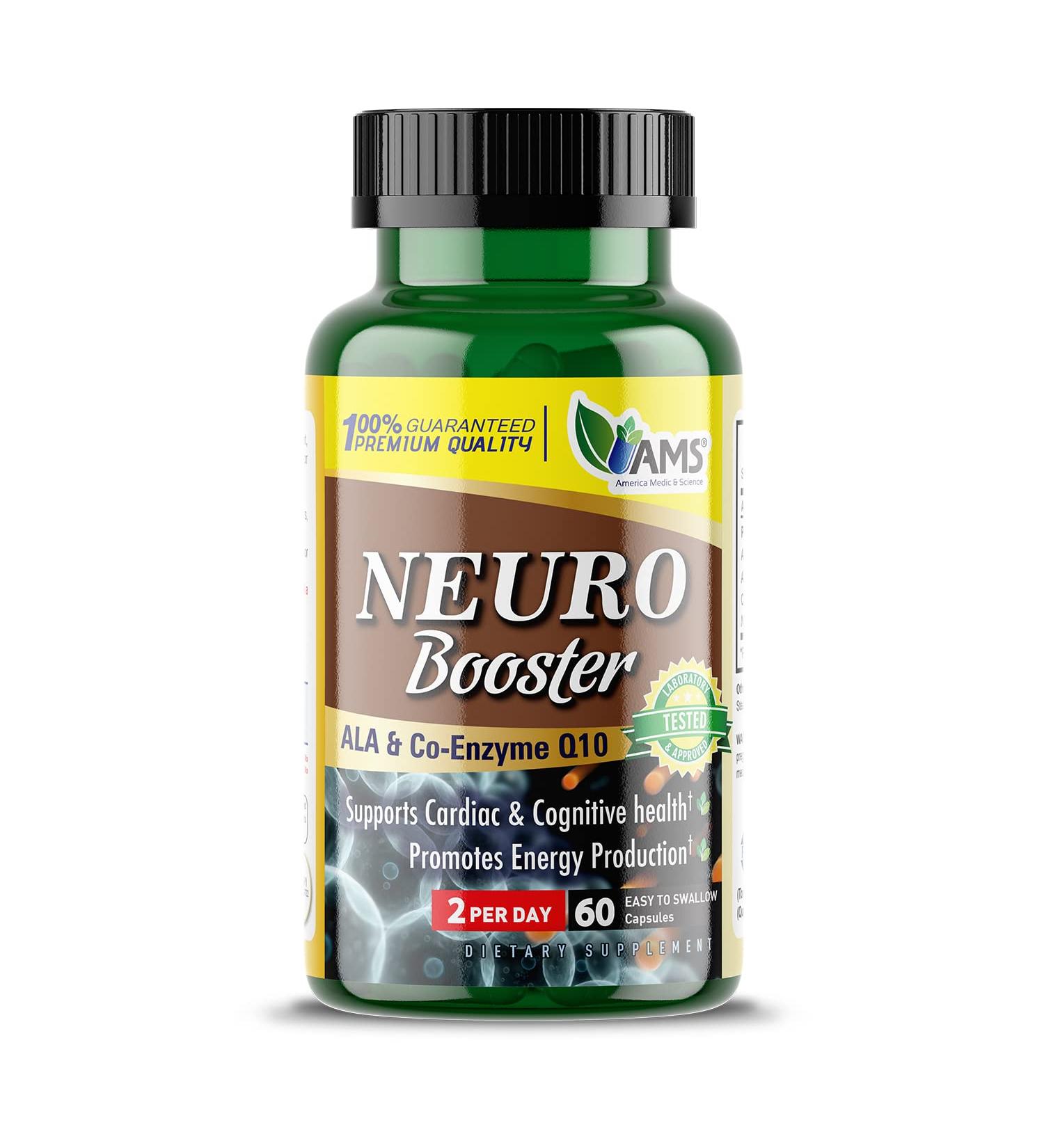 Neuro Booster Capsules | Brain Health Supplement for Memory & Cognitive Function | With Coenzyme Q10, ALA & Acetyl L-Carnitine | 60 Count - Buy Online on GoSupps.com