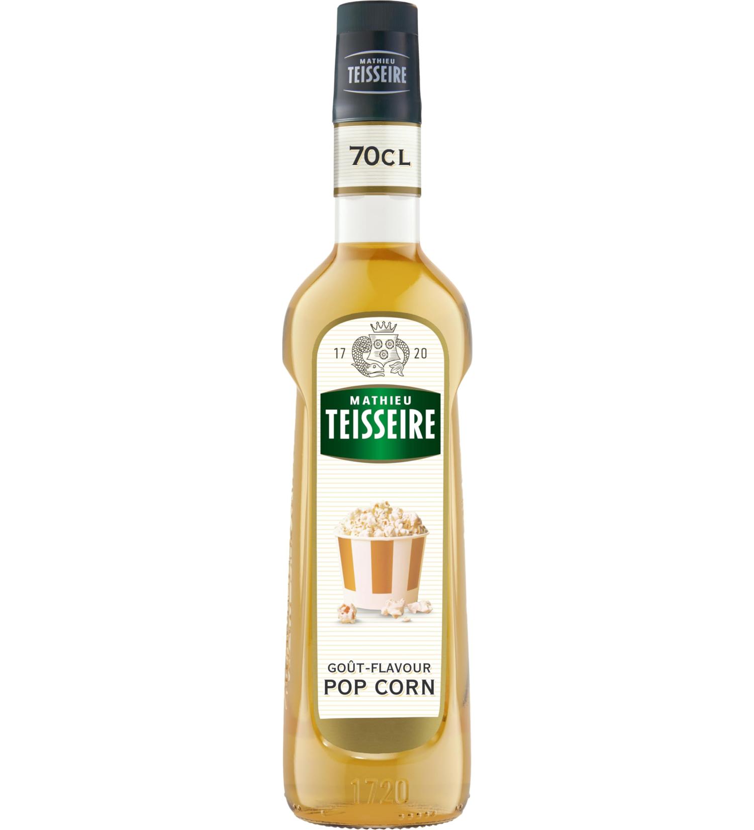 Mathieu Teisseire Pop Corn Syrup for Drinks Cocktails Mocktails Milkshakes Knocks Coffee Hot Chocolates 70cl Bottle - Buy Online on GoSupps.com