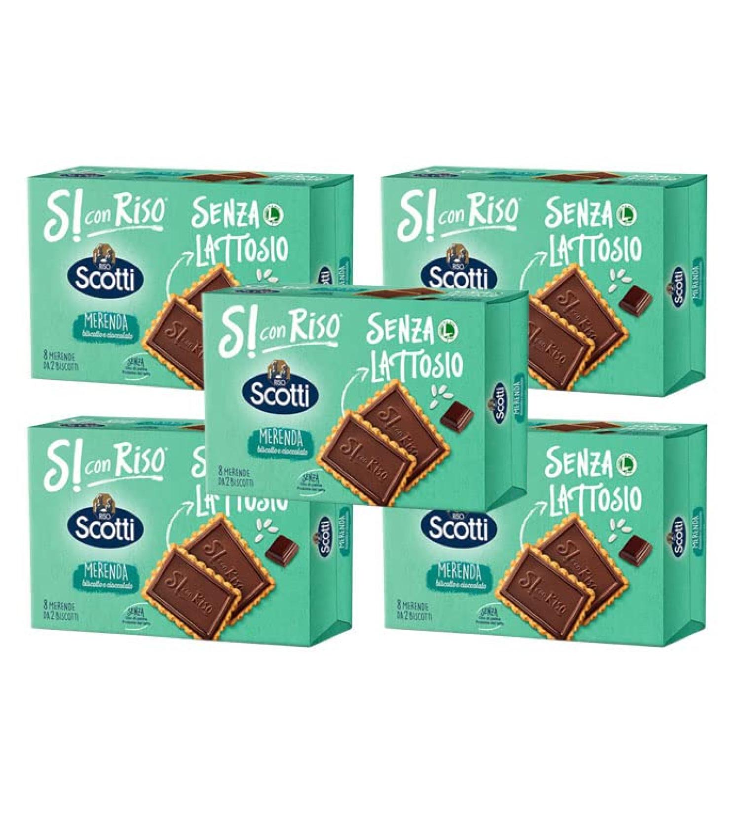  CAIYA 5 x Scotti lactose free snack with biscuit and dark chocolate 25g x 8 - 200g gourmet breakfast 5 packs  - Buy Online on GoSupps.com