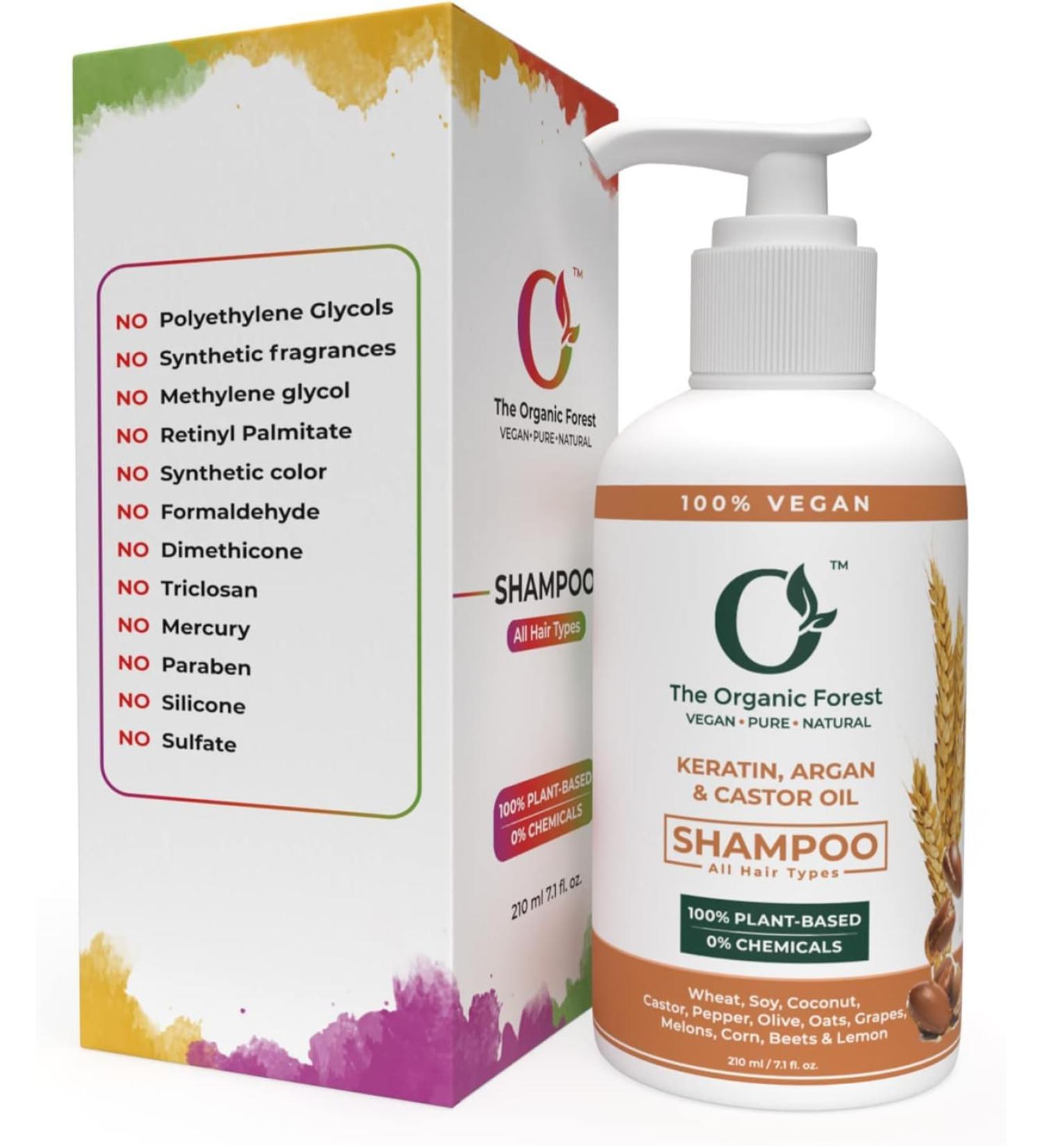 Sulfate-Free Keratin & Argan Oil Shampoo | Moisturizing Color-Safe Repair for Dry Oily Thinning Hair - Paraben-Free & Nourishing - Buy Online on GoSupps.com