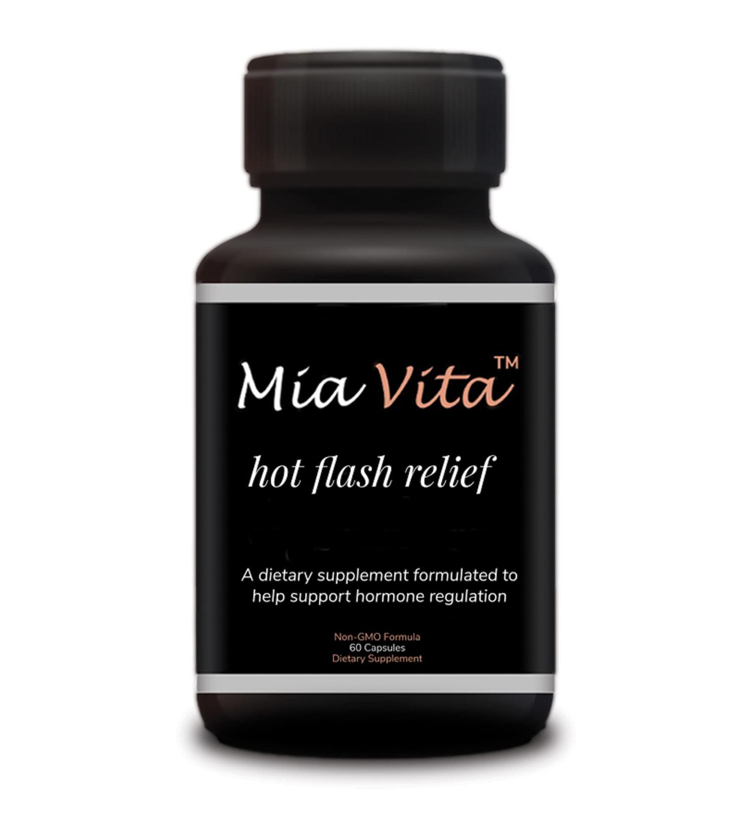 FEMMEPHARMA Mia Vita Hot Flash Supplements - Natural Menopause Hormone Regulation - Non-GMO Black Cohosh & Dong Quai - 60 Capsules - Buy Online on GoSupps.com