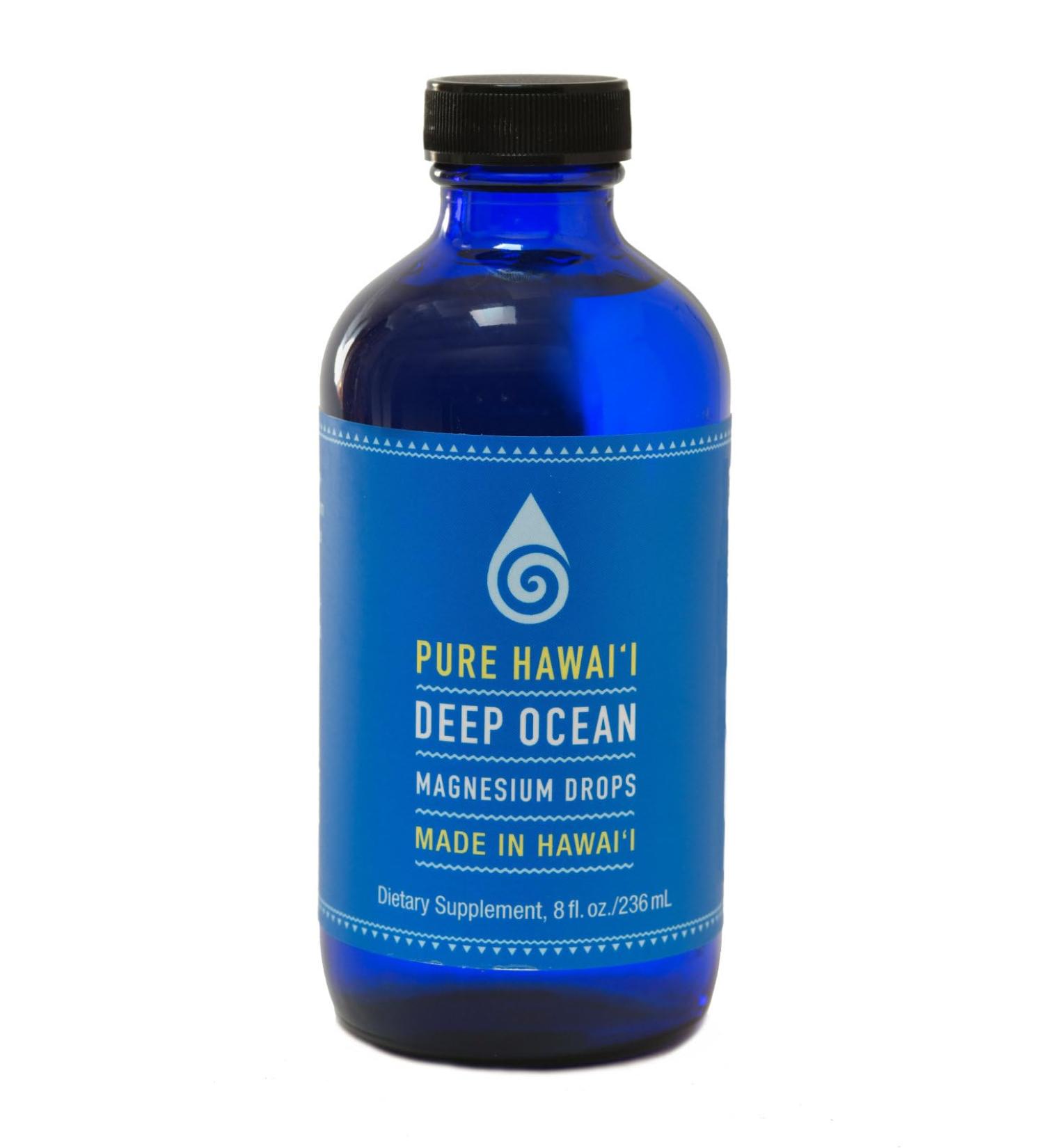 Kona Sea Salt Pure Hawaii Deep Ocean Magnesium Drops Refill Bottle 8oz. Made in Hawaii with Other Trace Minerals Support Brain Immune and Heart Health - Buy Online on GoSupps.com