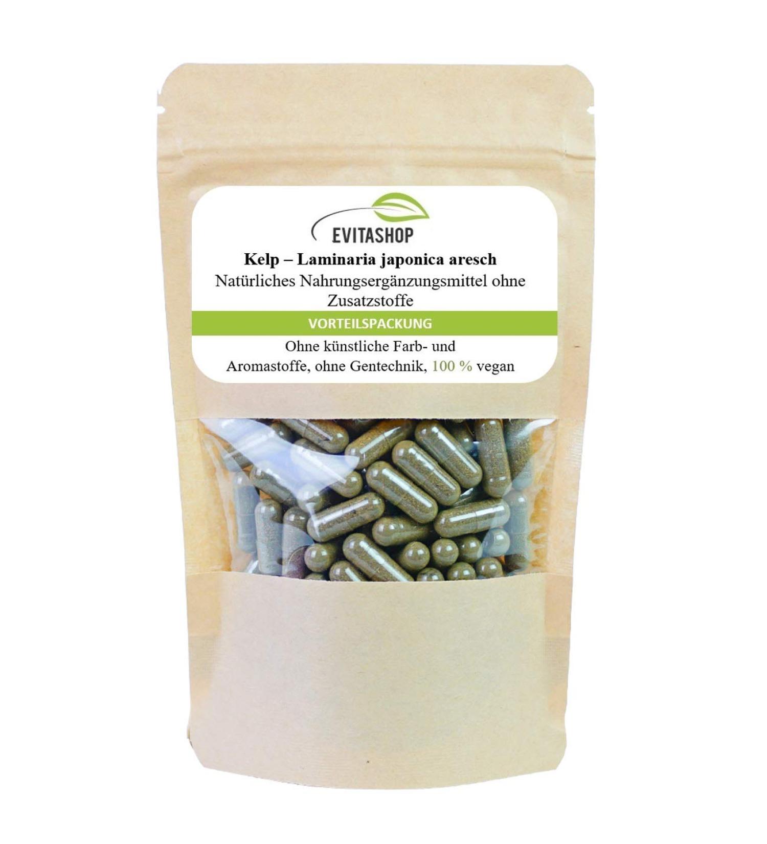 High-Dose Kelp (Laminaria Japonica) - 180 Vegan Capsules with 454 g Natural Iodine - Raw Food Quality No Additives for Optimal Iodine Supply - Buy Online on GoSupps.com