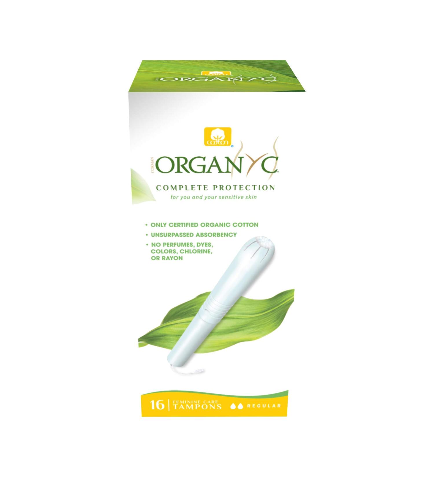 Organyc 100% Certified Organic Cotton Tampons - Regular 16 Count (Pack of 1) | Chlorine & Chemical Free, Cardboard Applicator | Fragrance & Rayon Free - Buy Online on GoSupps.com