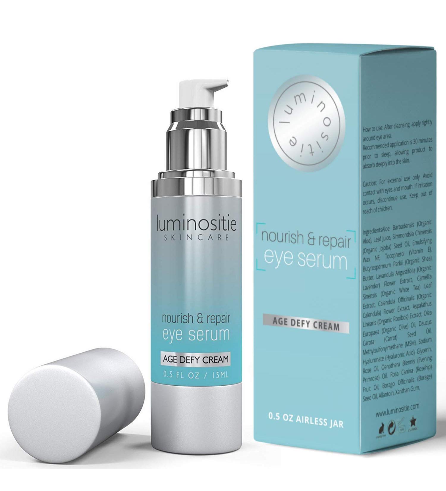 Anti-Aging Under Eye Serum: Tightens Puffy Eyes, Fades Circles, Bags & Fine Lines - Deep Penetrating Formula for Firmer, Refreshed Eyes - Buy Online on GoSupps.com