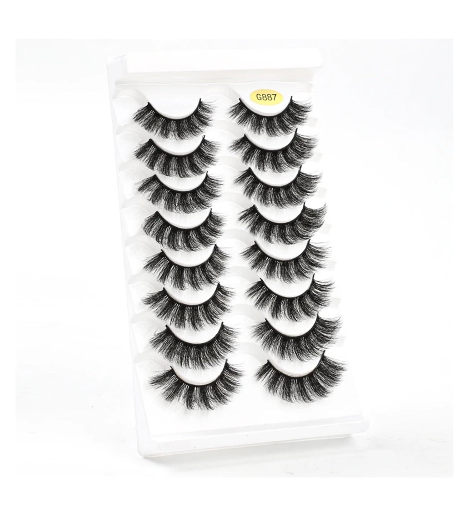 UAMOU 5/50 Boxes Russian Strip Lashes DD Curl Lashes 8 pairs 3D Mink Eyelashes Natural Fluffy False Eyelashes Extension Cheerfully (Color : 8Pairs G887 Size : 40 Boxes) - Buy Online on GoSupps.com