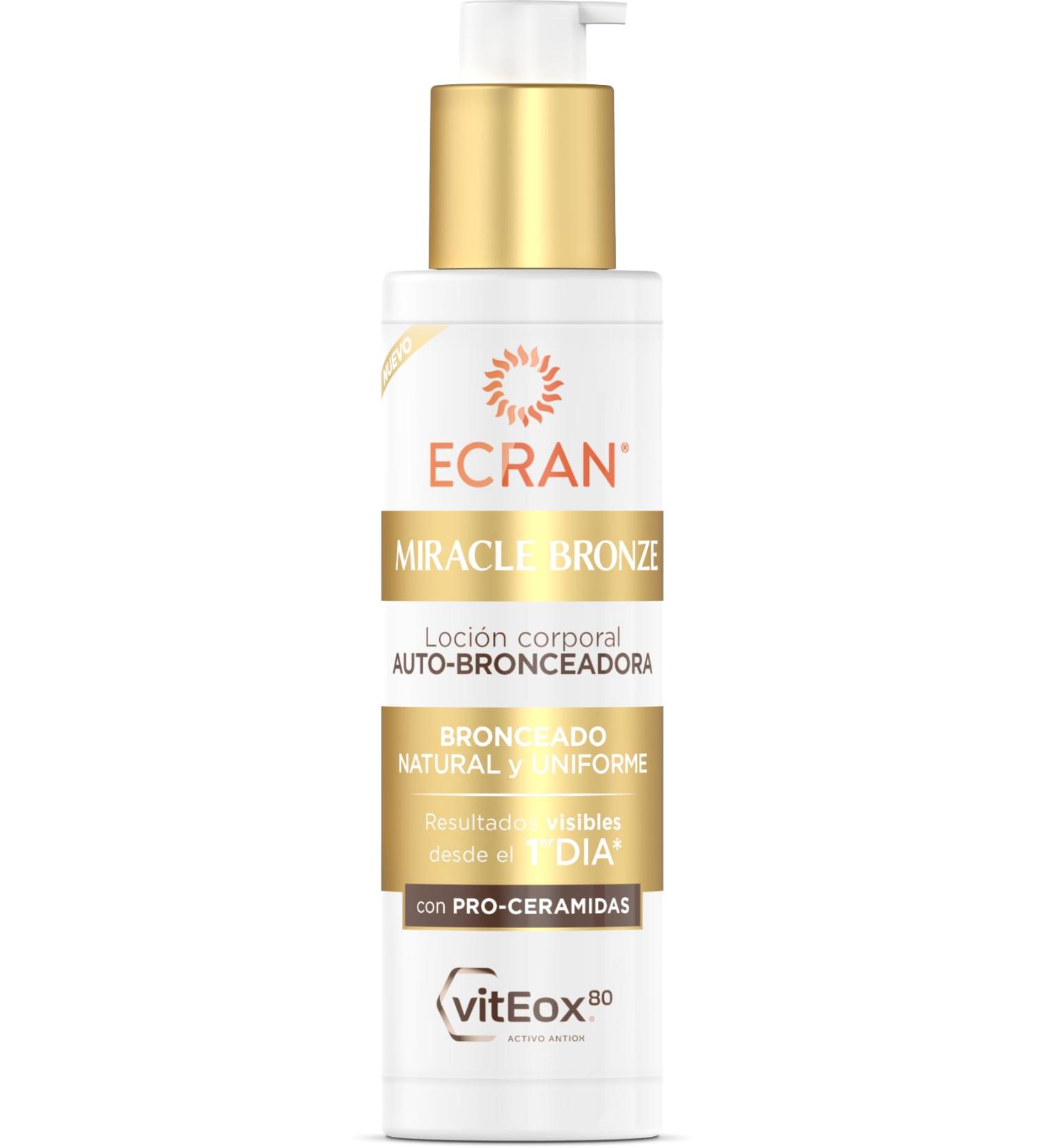  Ecran ECRAN Miracle Bronze Self Tanning Body Tanning Lotion with Pro-Ceramides Natural Progressive and Uniform Sunless Bronzing Light Moisturizing and Long-Lasting Texture 200ml - Buy Online on GoSupps.com