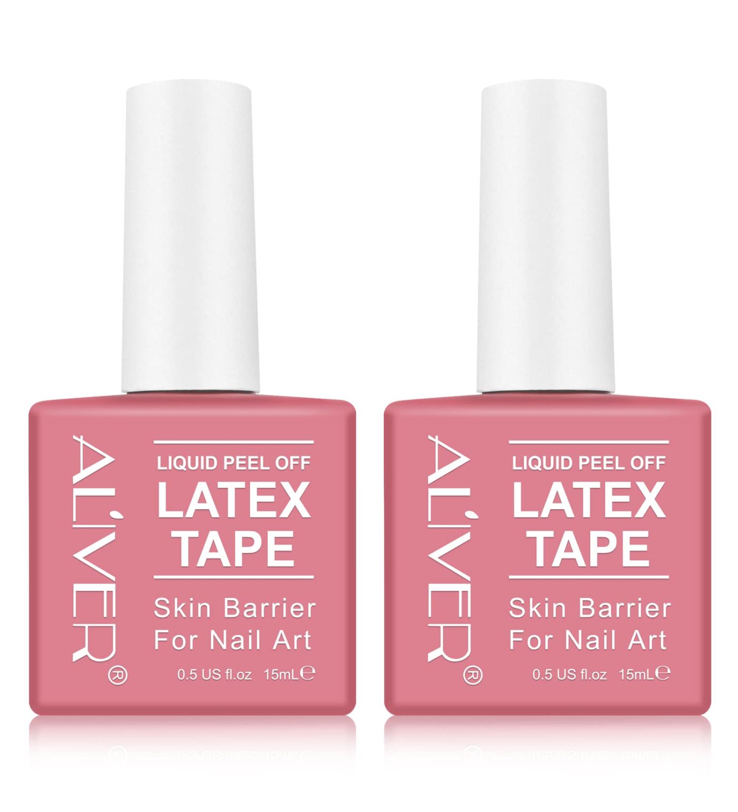2 Pack 15ML Liquid Latex for Nails - Peel Off Cuticle Guard & Skin Barrier Protector - Fast Drying & Odorless - Nail Art Liquid Tape - Buy Online on GoSupps.com