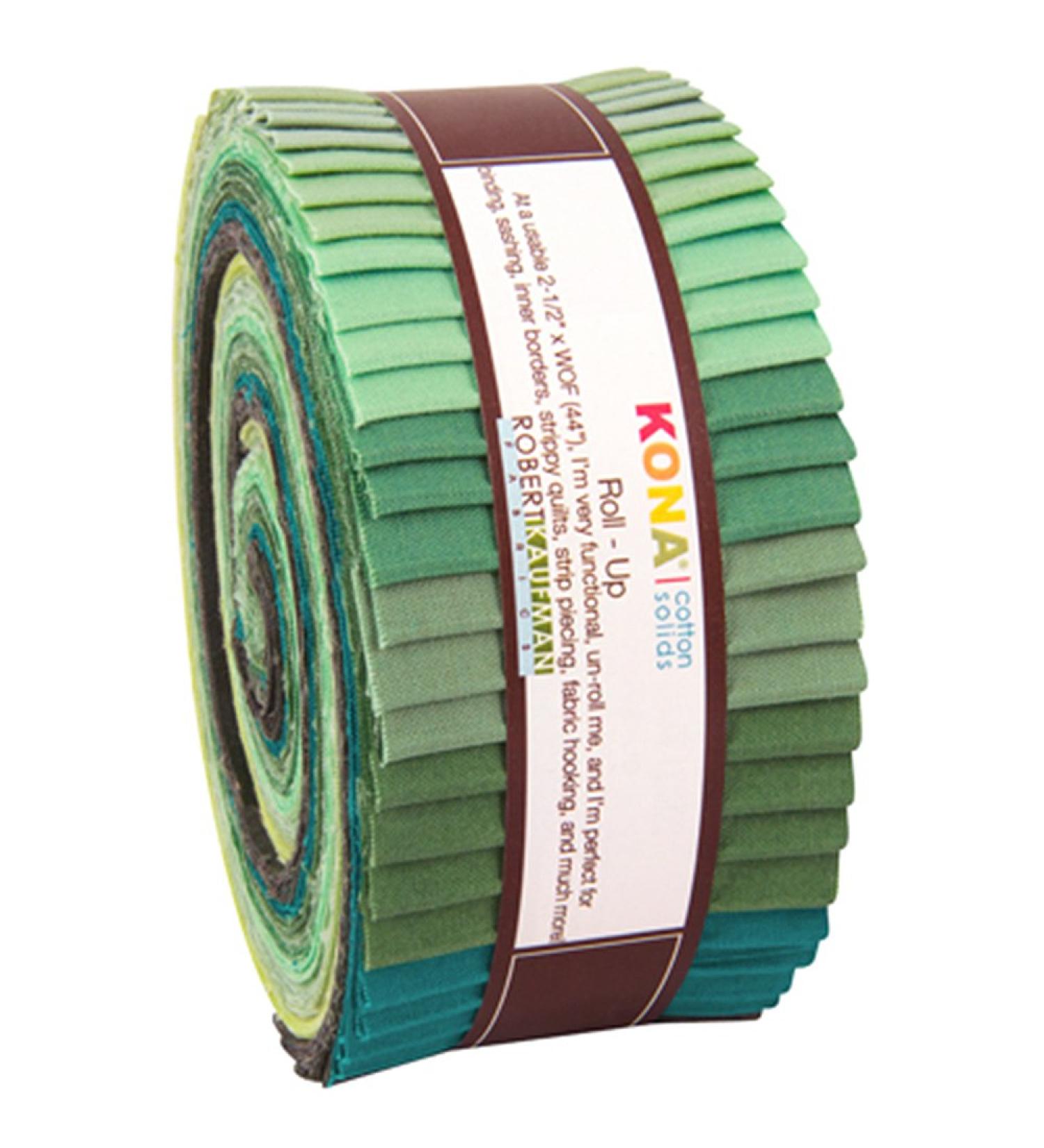 Robert Kaufman 2-1/2 Strips Kona Cotton Spring Meadows 40 Piece