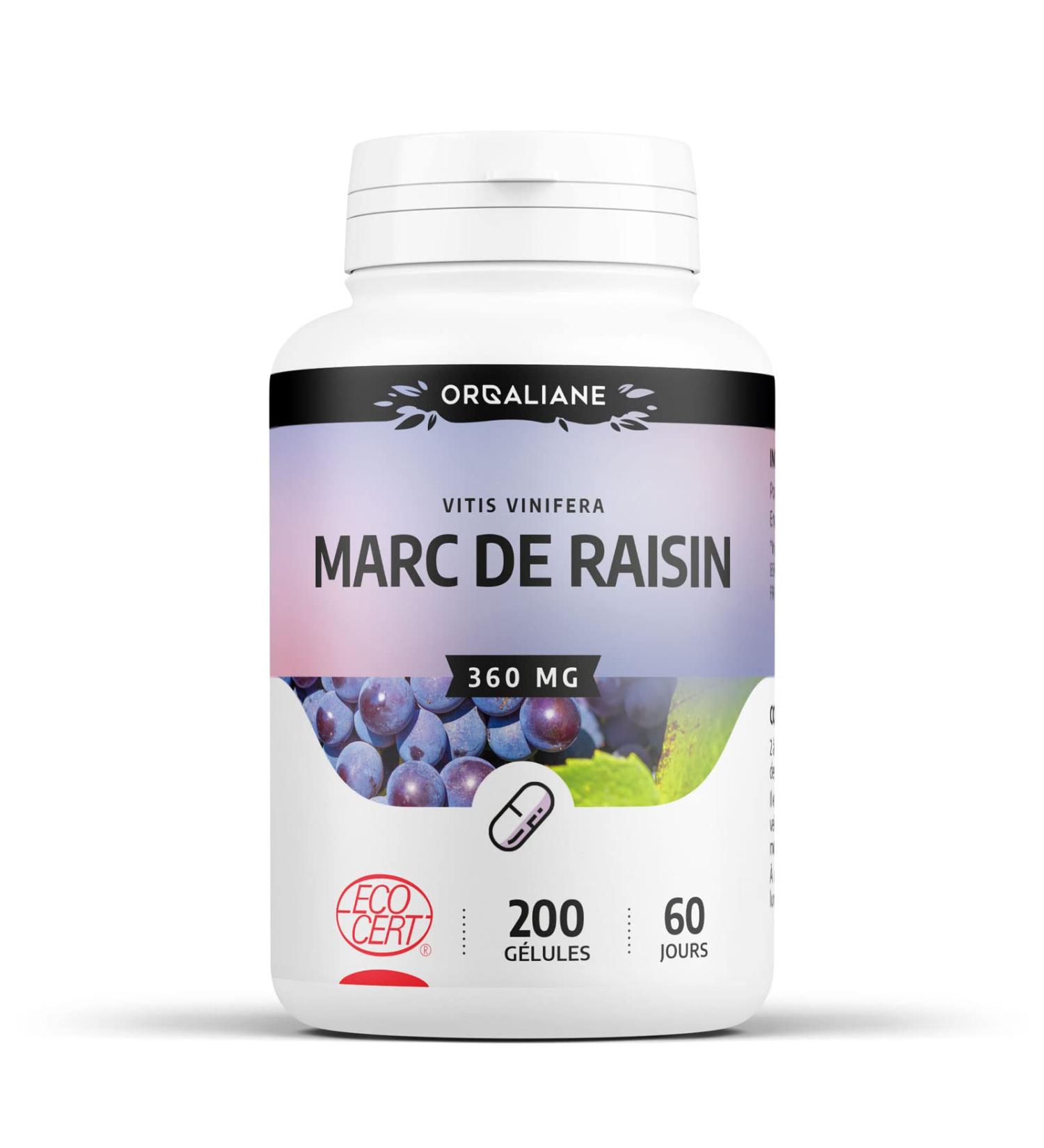 Grape Marc 360 mg - 200 capsules - Ecocert certified - Buy Online on GoSupps.com