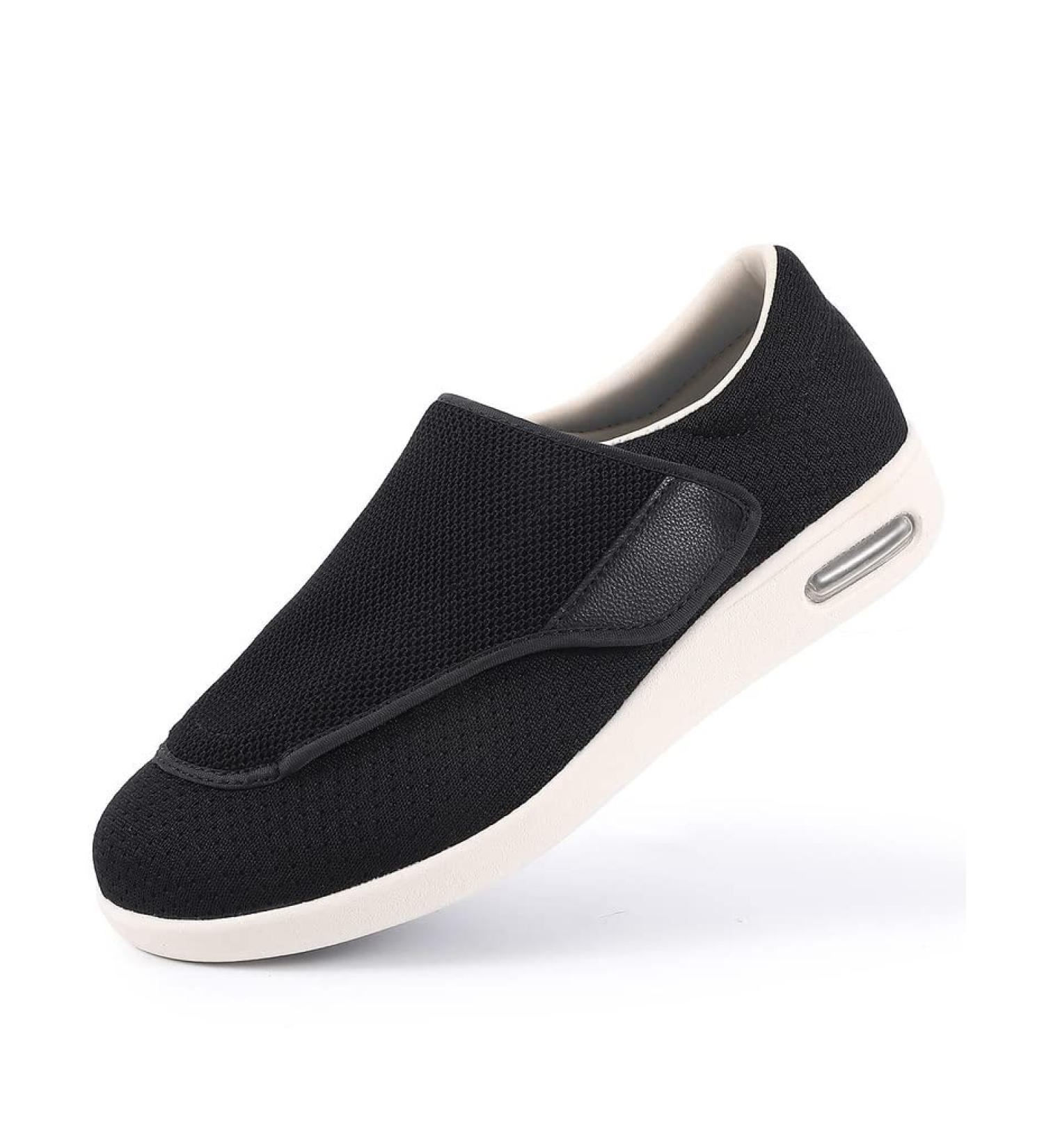 Elitechoice Men's Diabetic Shoes - Wide Width Adjustable Closure Lightweight Sneakers for Swollen Feet - 13 Wide Black - Buy Online on GoSupps.com