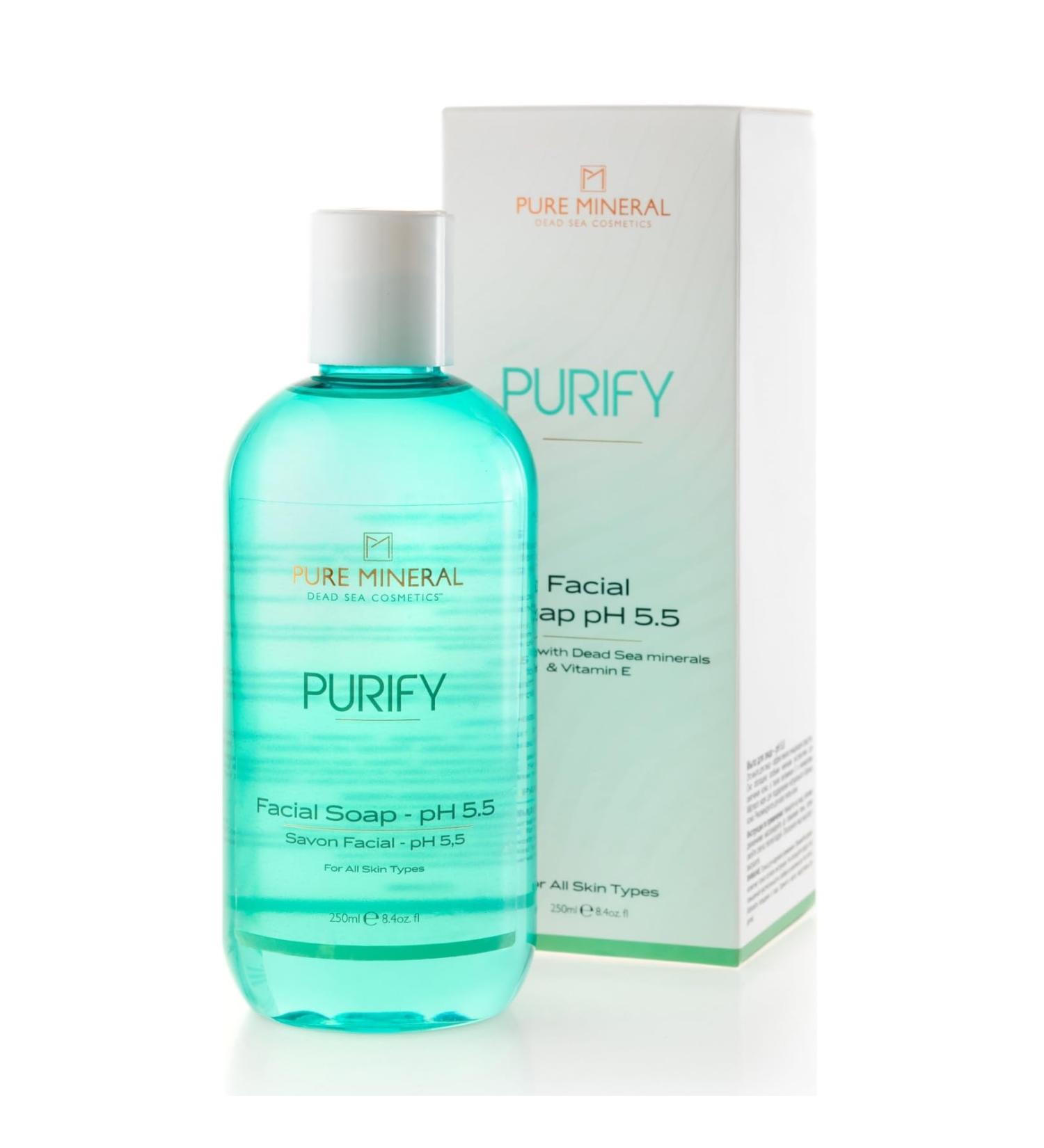 Pure Mineral Facial Cleansing Soap pH 55 Mild Cleansing with Vitamin E For All Skin Types Without silicones sulphates parabens 250ml - Buy Online on GoSupps.com